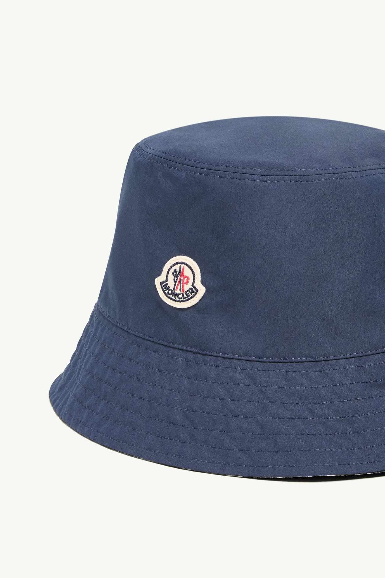 Cappello bucket reversibile in cotone a righe Uomo Blu & Bianco Moncler 5