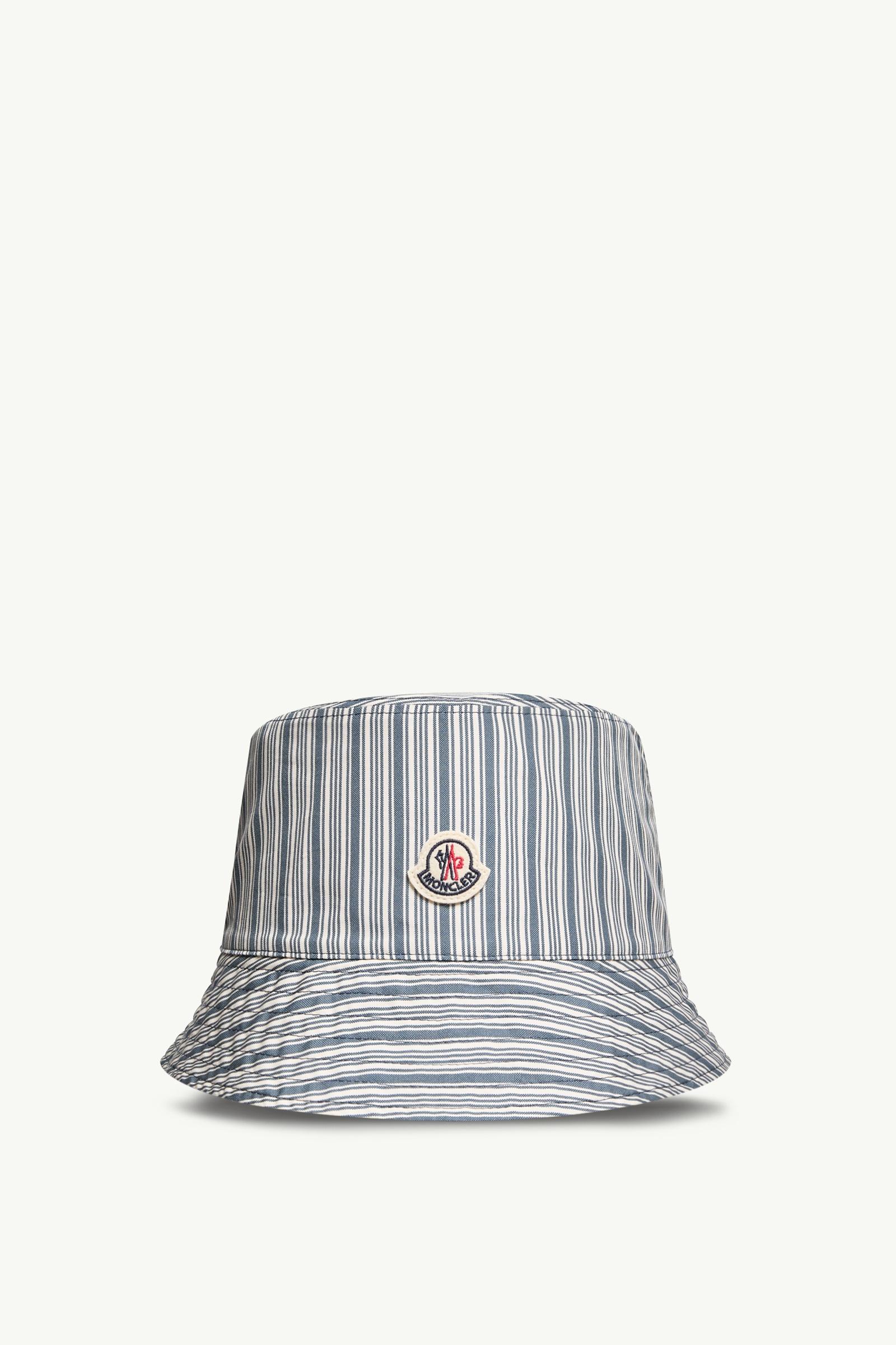 Reversible Striped Cotton Bucket hat Men Blue & White Moncler, 1 of 0