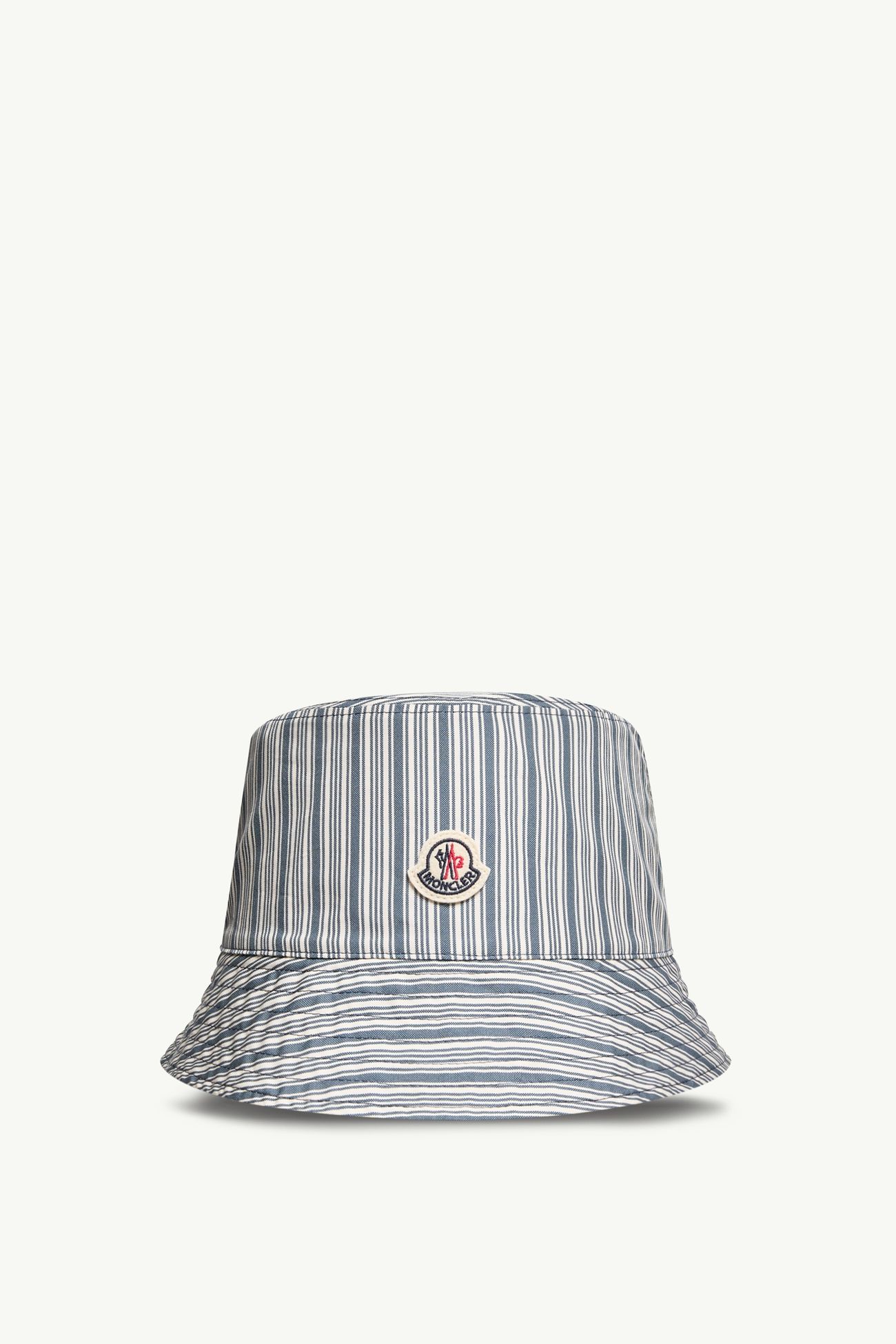 Cappello bucket reversibile in cotone a righe Uomo Blu & Bianco Moncler 0