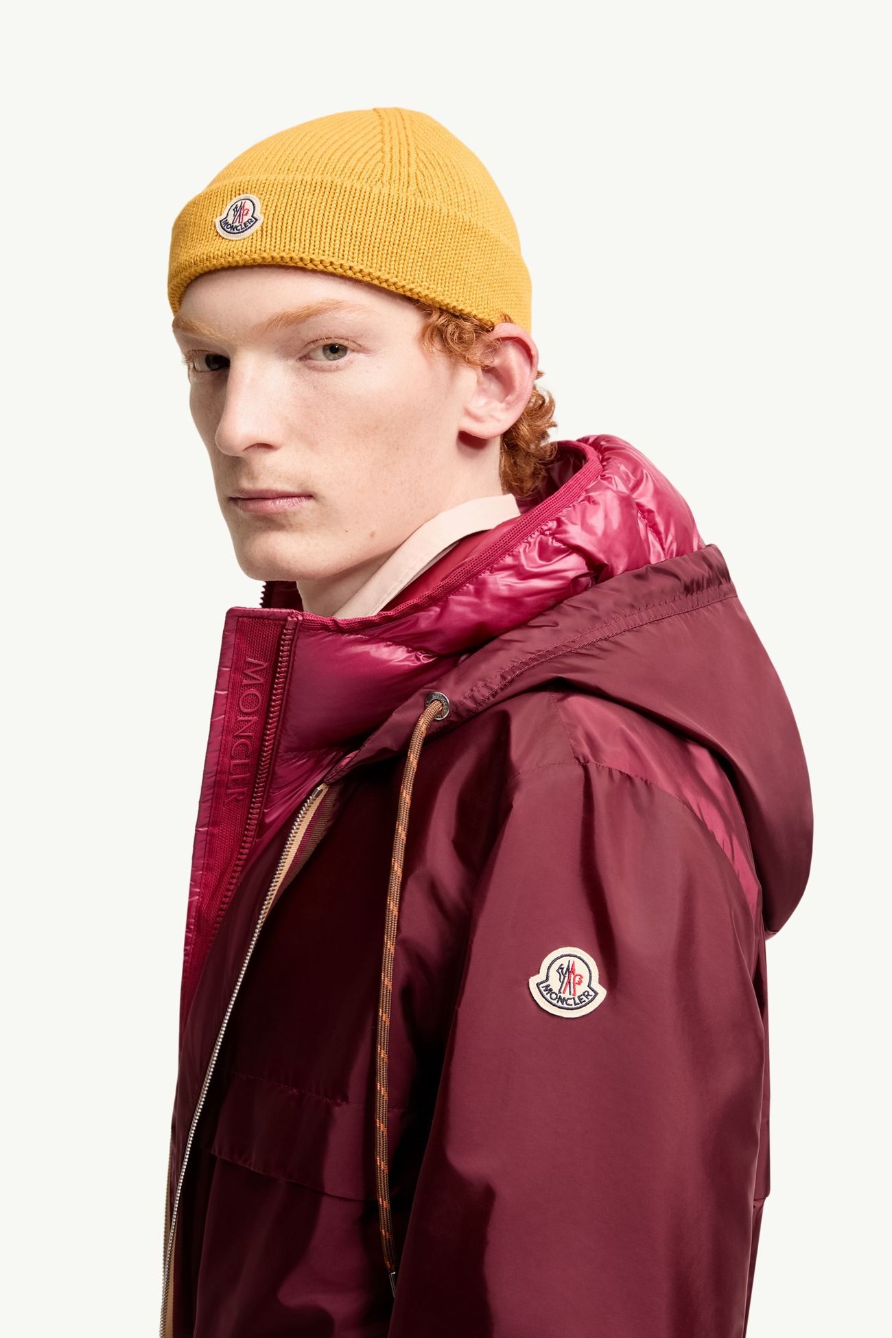 Cotton Tricot Beanie Men Yellow Moncler 1