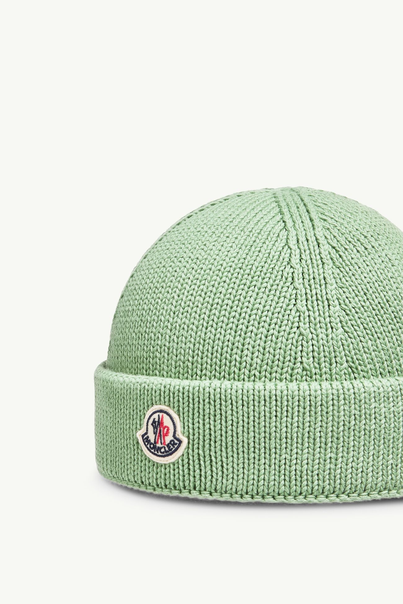 Bonnet en tricot de coton Hommes Vert Clair Moncler 2