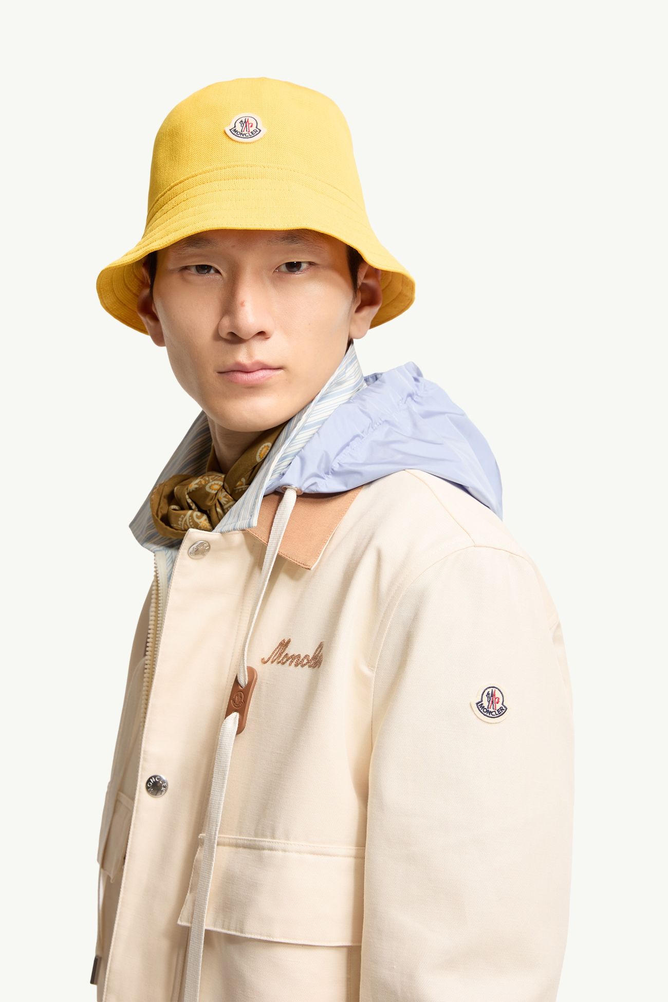 Fischerhut mit Logoaufnäher Herren Gelb Moncler 1