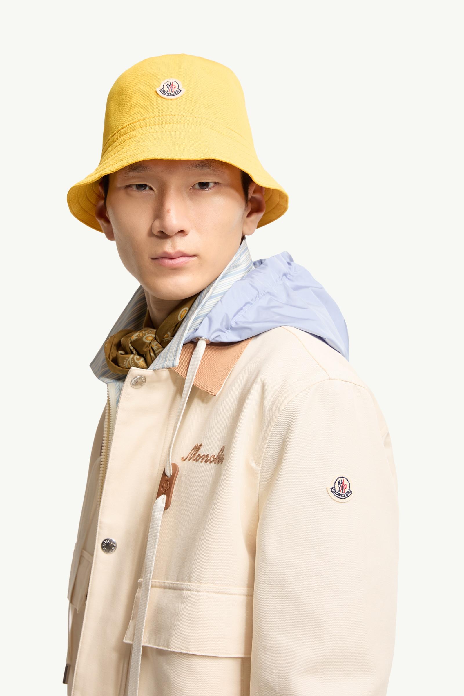 Yellow Logo Patch Bucket Hat - Hats & Beanies for Men | Moncler US