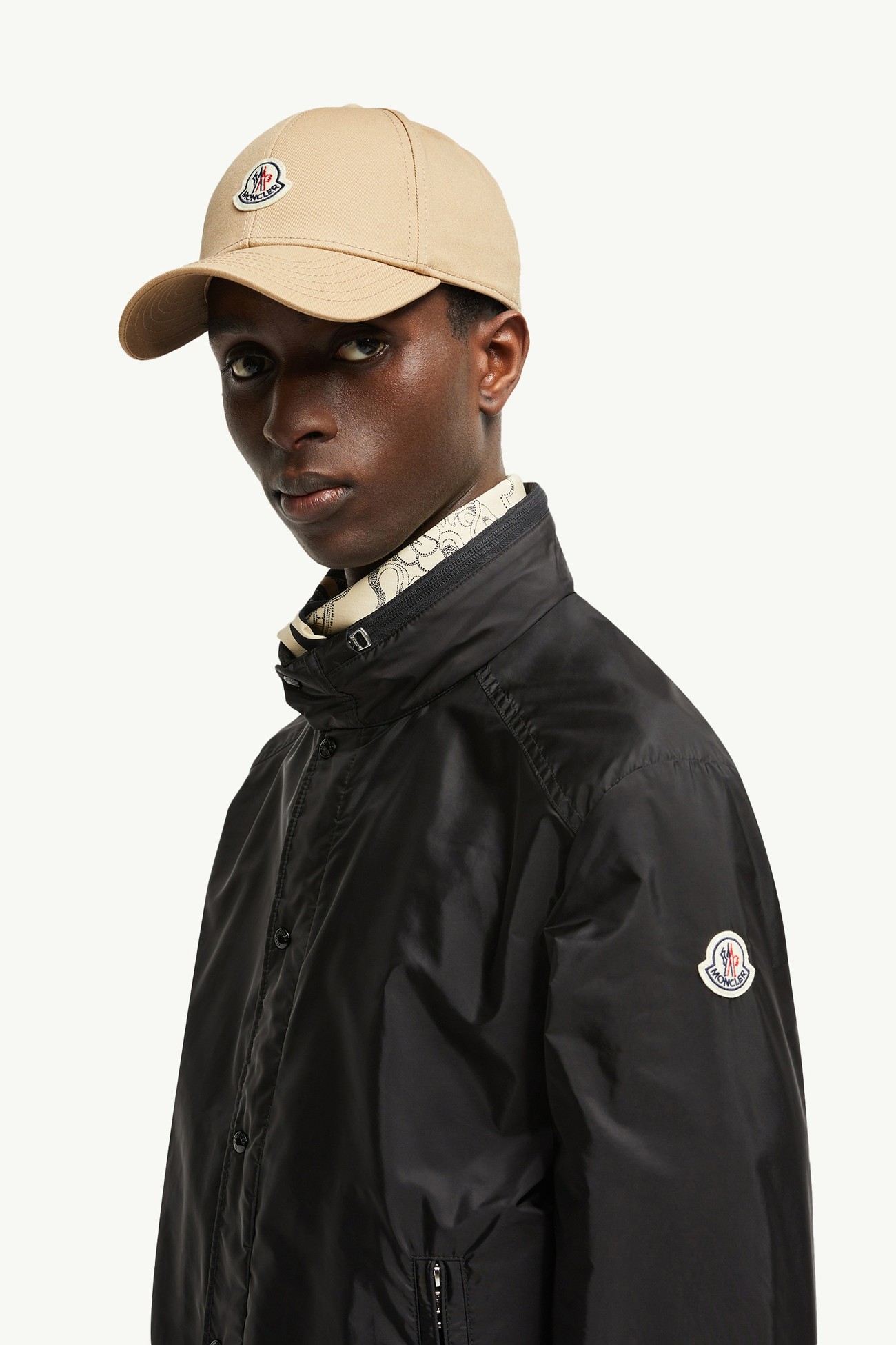 Cotton Gabardine Baseball Cap Men Beige Moncler 1