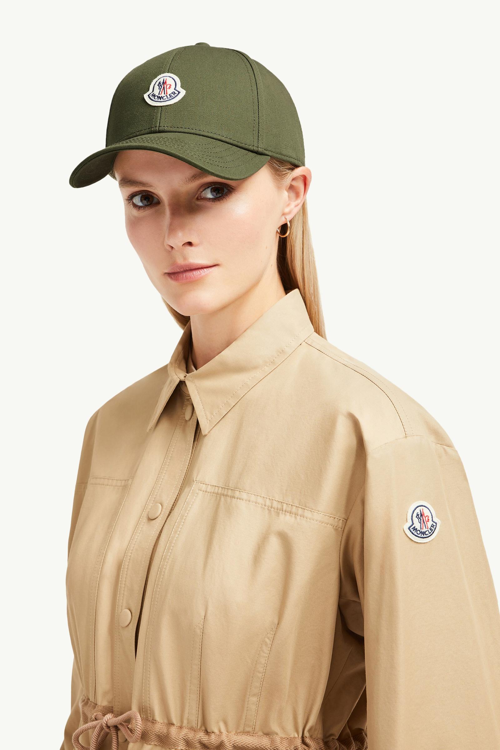 Olive Green Cotton Gabardine Baseball Cap - Hats & Beanies for Men