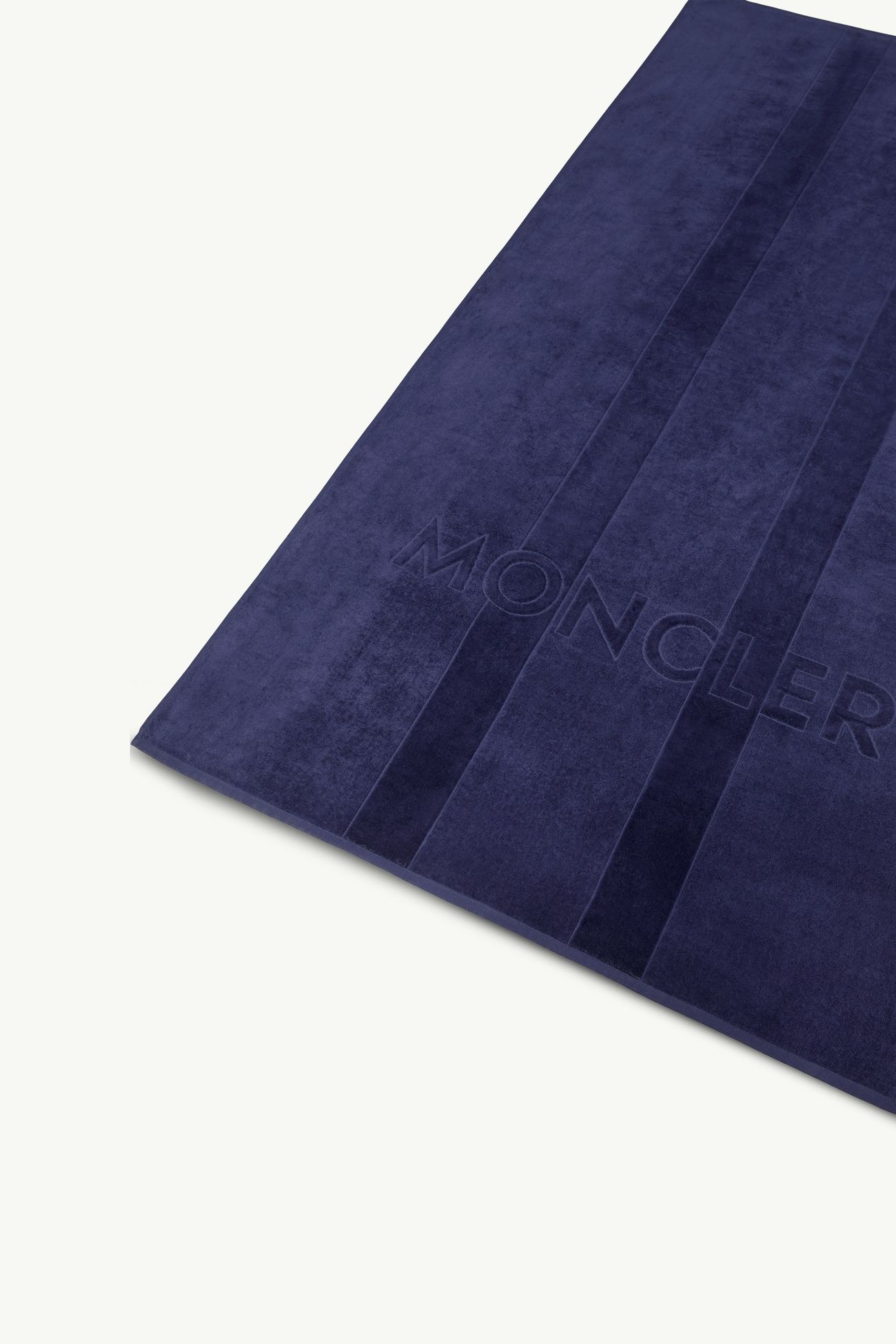 Telo da mare logato in cotone Uomo Blu Scuro Moncler 1