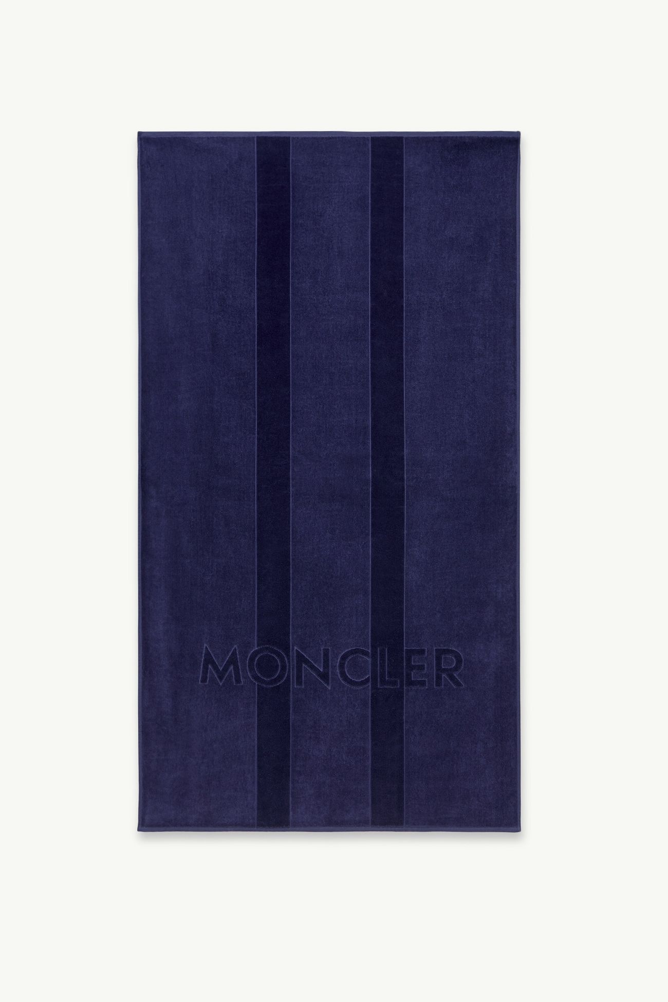 標誌裝飾棉質沙灘巾 男士 深藍色 Moncler 0