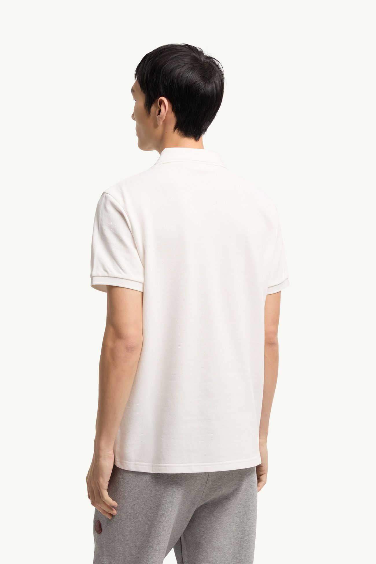 男士标识棉质珠地Polo衫 男士 白色 Moncler 4