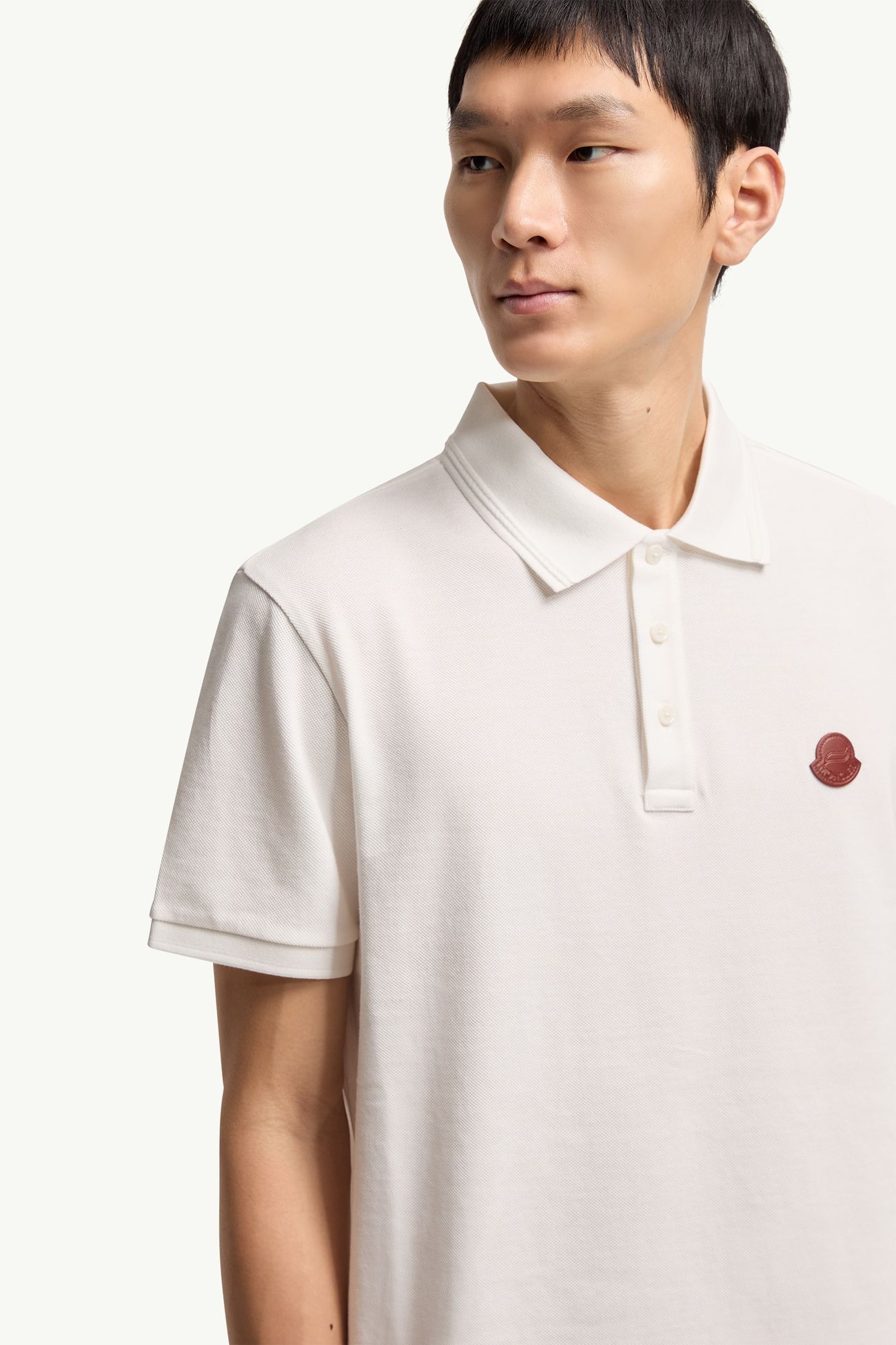 男士标识棉质珠地Polo衫 男士 白色 Moncler 5