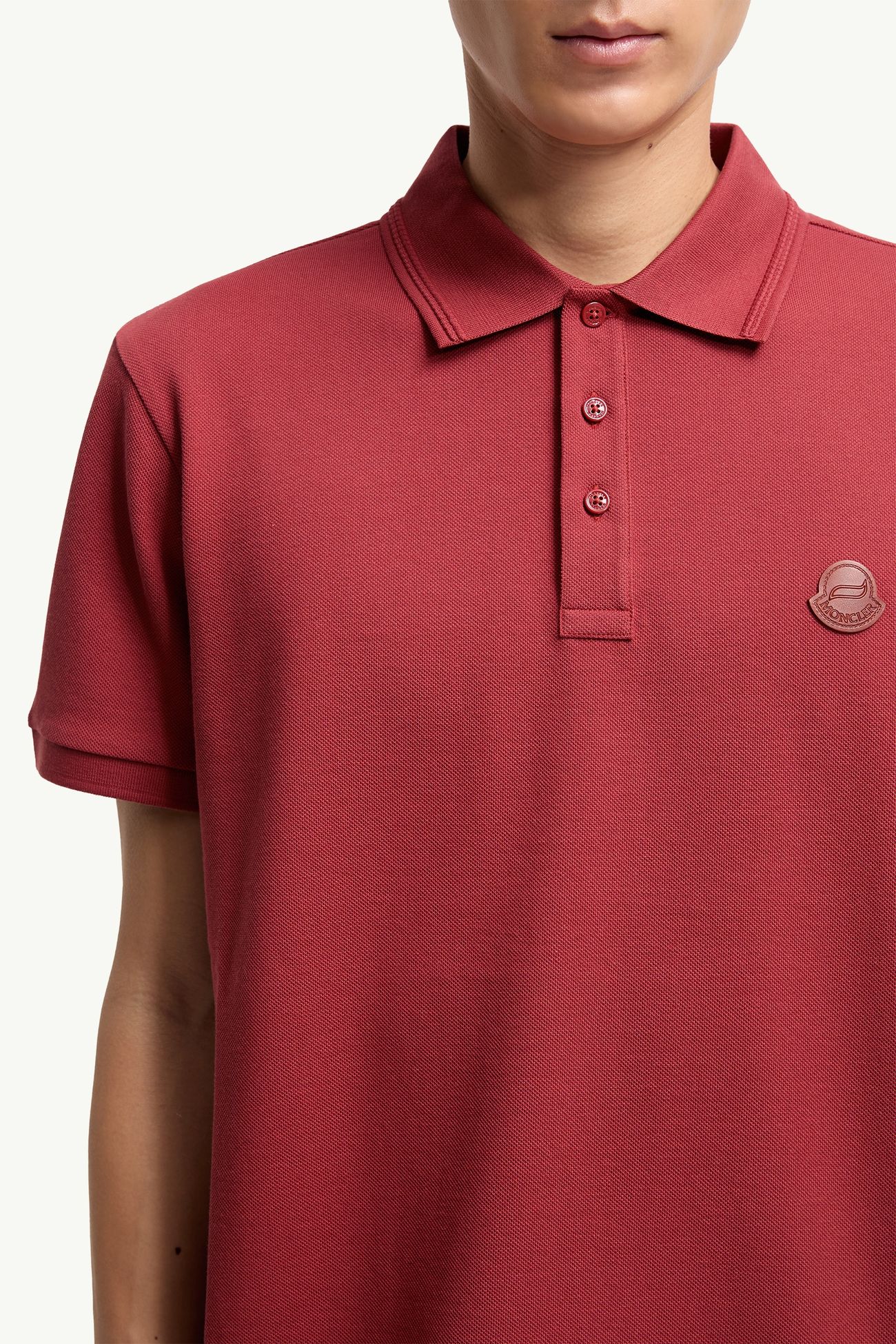 Polo en piqué de coton à logo Hommes Rouge Foncé Moncler 5
