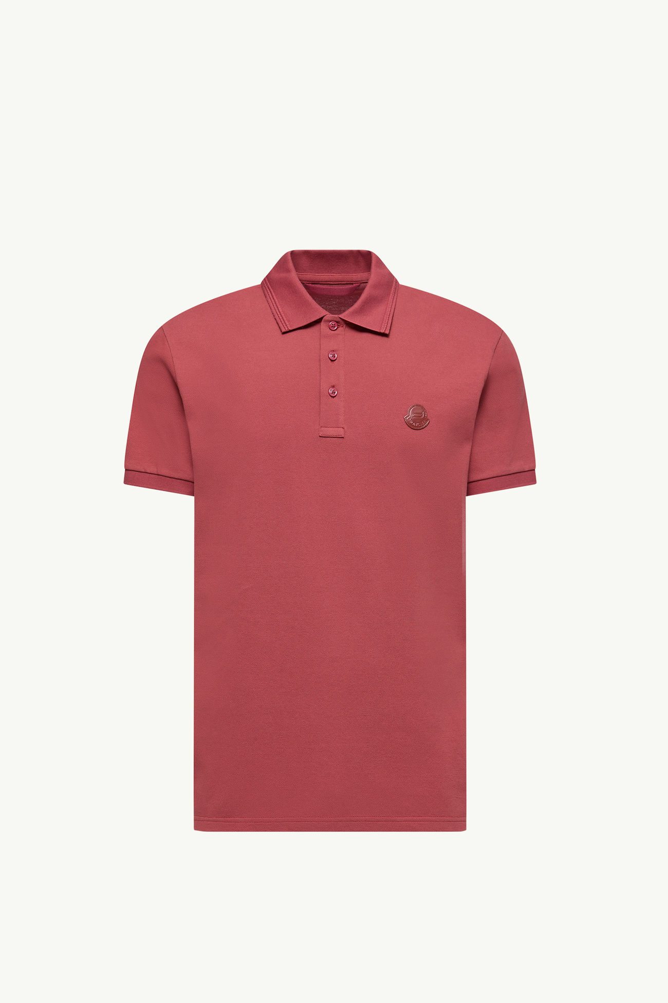 Polo in piquet di cotone con logo Uomo Rosso Scuro Moncler 2