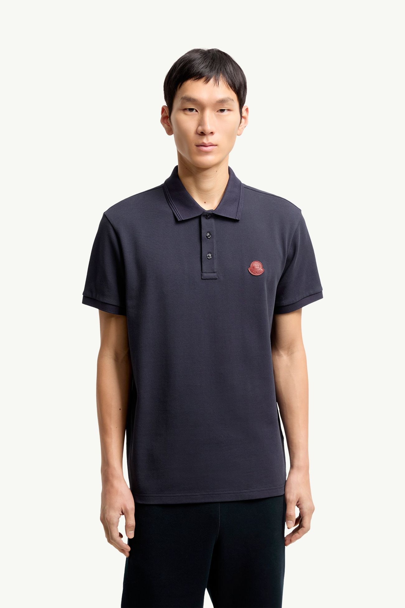 男士标识棉质珠地Polo衫 男士 午夜蓝 Moncler 3