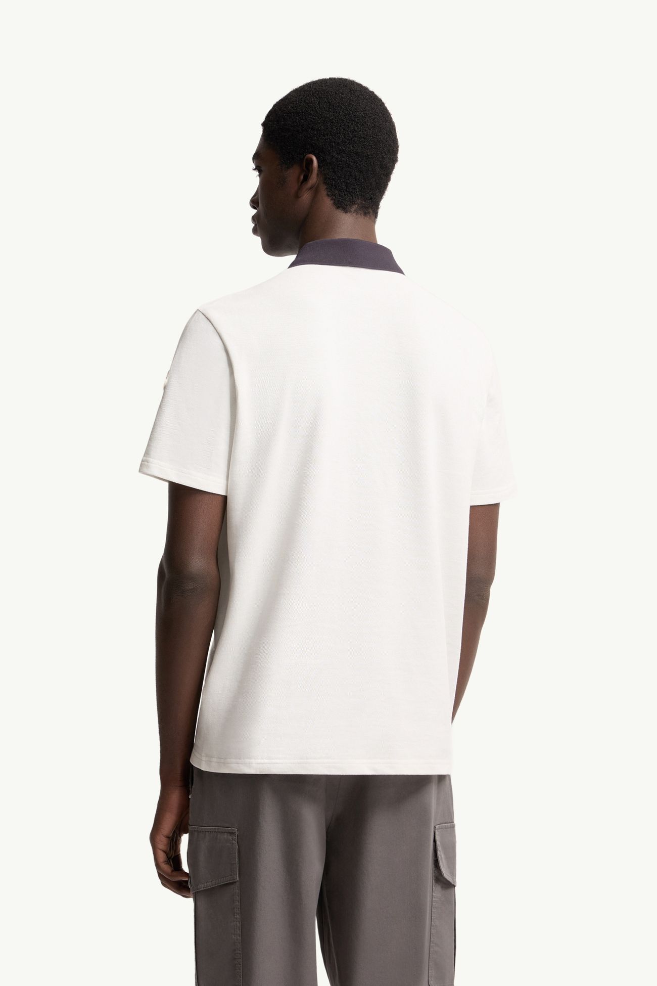 Polo de piqué de algodón con logotipo bordado Hombre Blanco Moncler 4