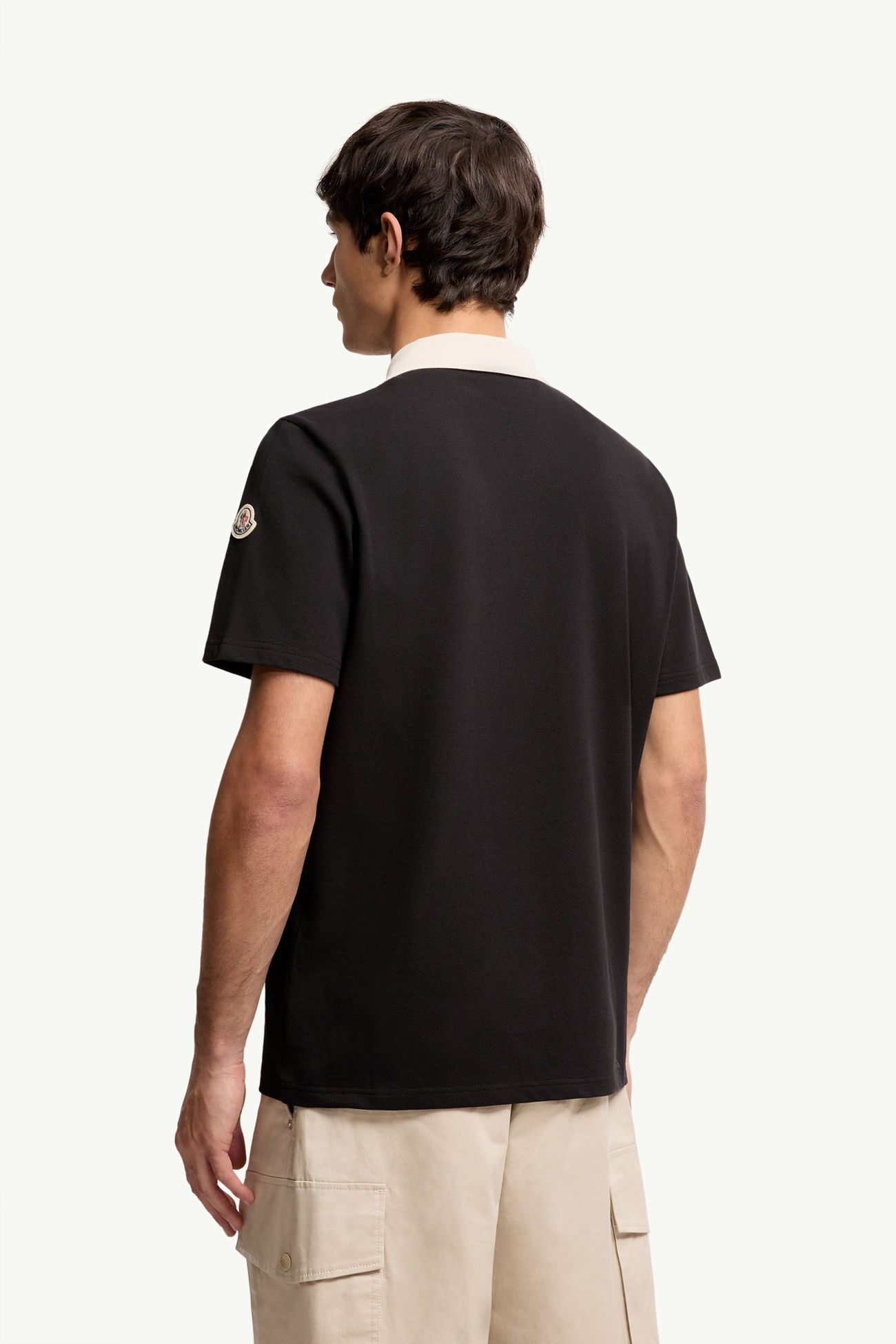 Polo en piqué de coton à logo brodé Hommes Noir Moncler 4