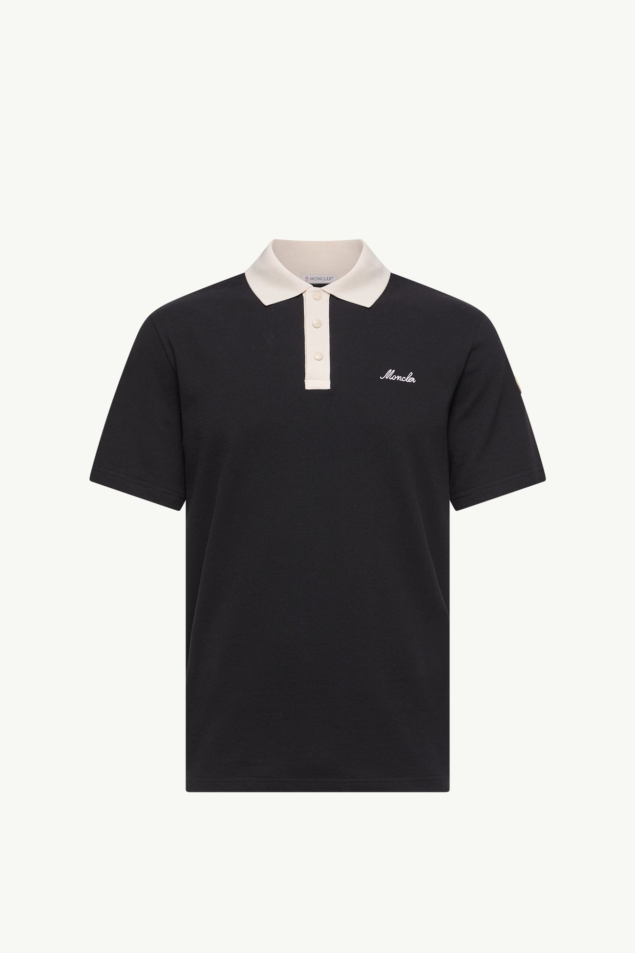 Poloshirt aus Baumwollpiqué mit gesticktem Logo Herren Schwarz Moncler 2
