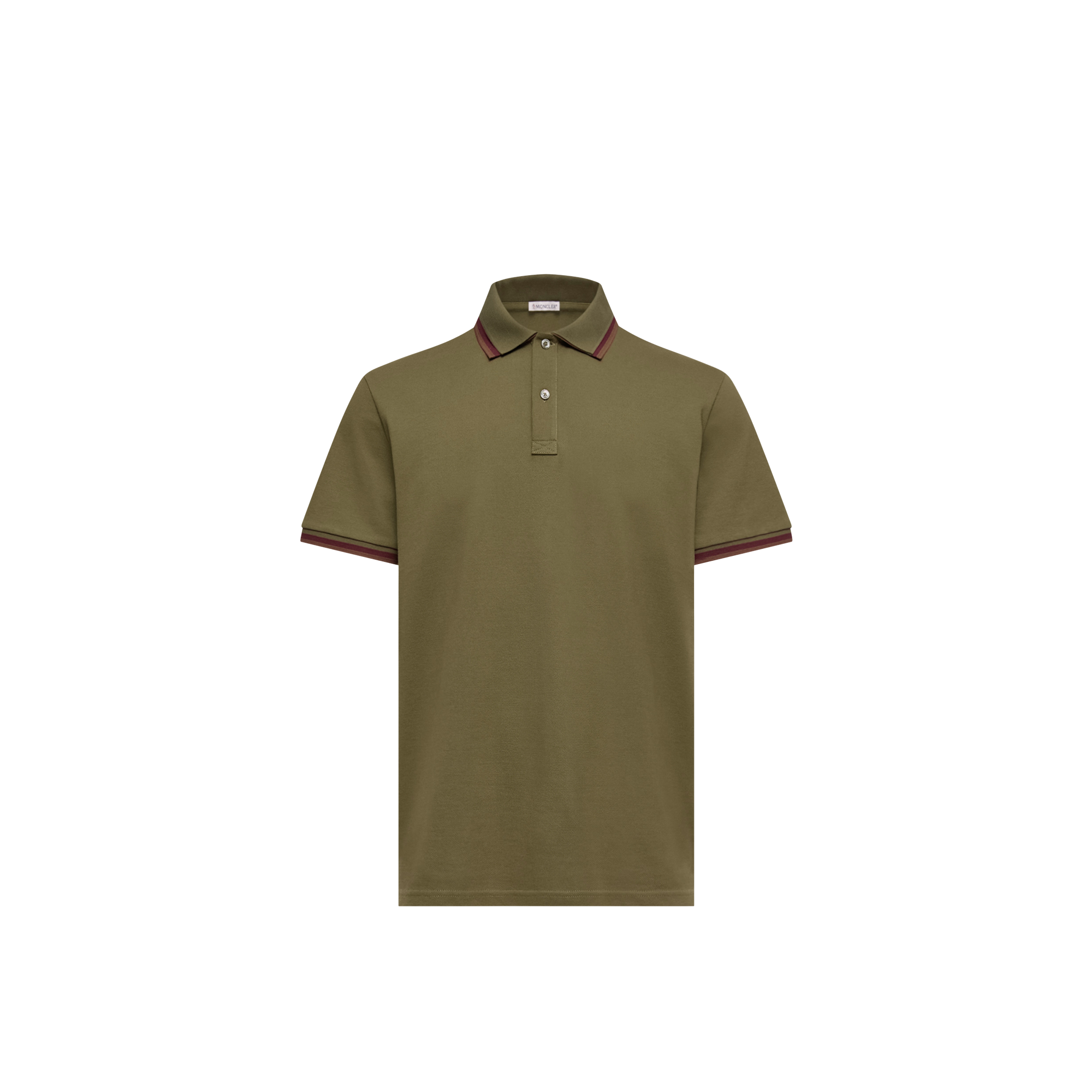 Moncler   Double Collar Cotton Piquet Polo Shirt for Men in Green, Size: L