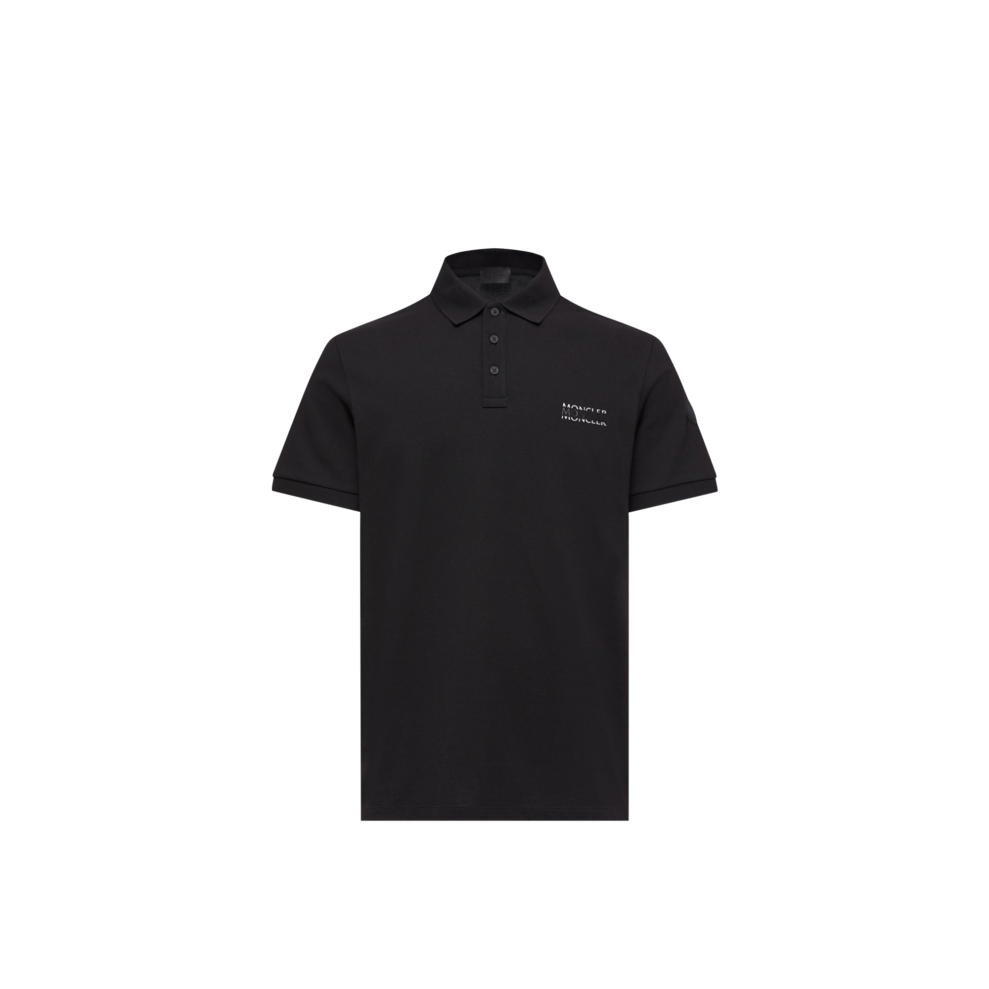 Moncler   Logo Cotton Piquet Polo Shirt for Men in Black, Size: L