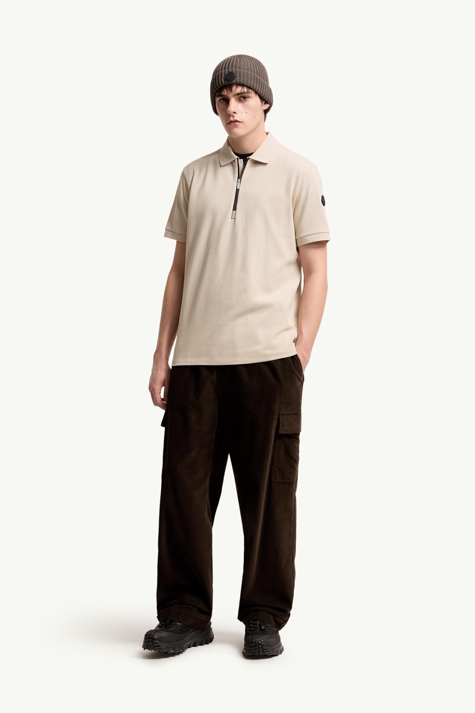 Logo Cotton Piquet Half-Zip Polo Shirt