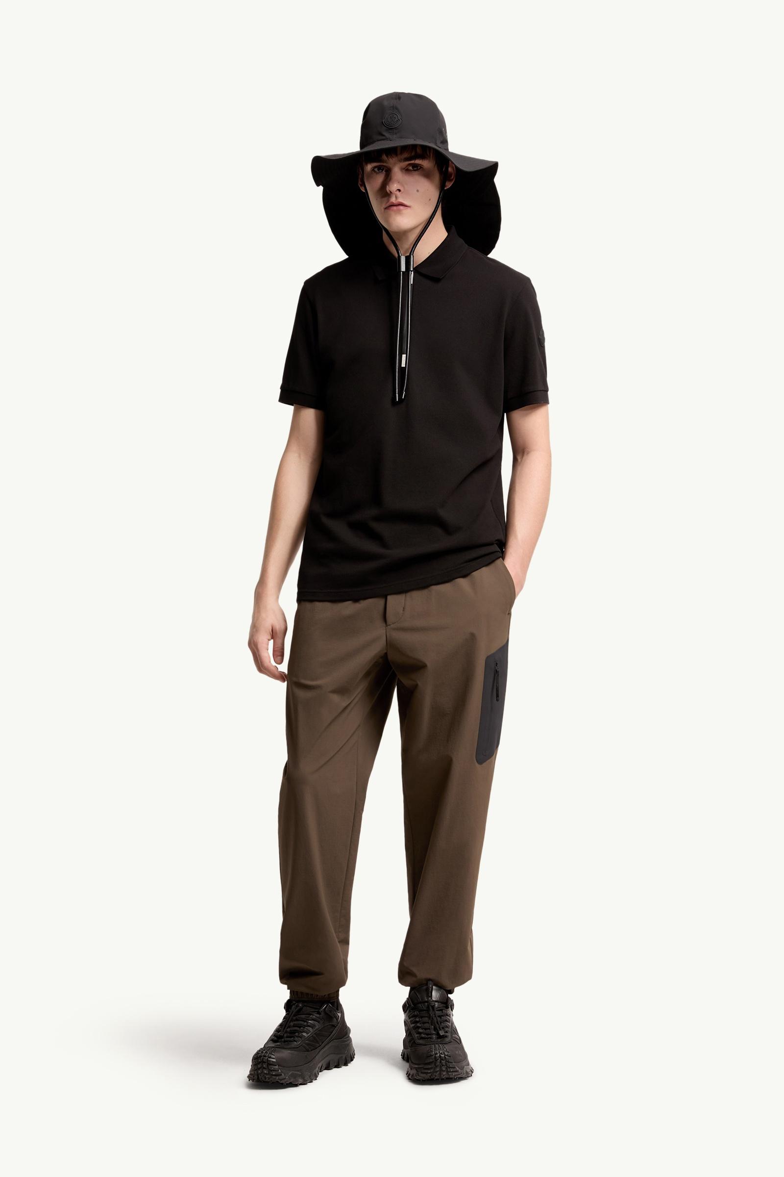 Black Logo Cotton Piquet Half-Zip Polo Shirt - Polos & T-shirts