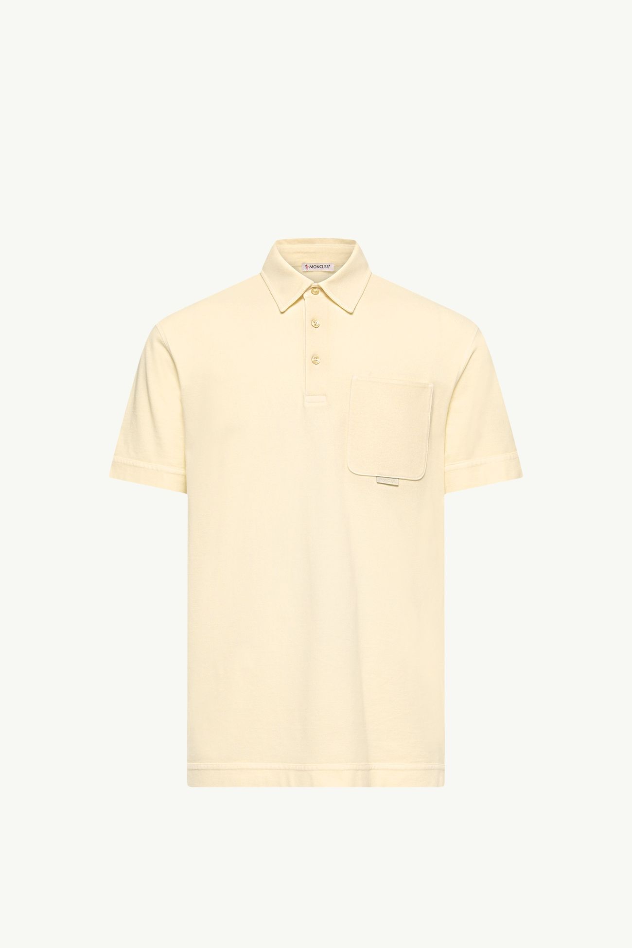 Polo en piqué de coton à logo en cuir Hommes Ocre Jaune Moncler 2