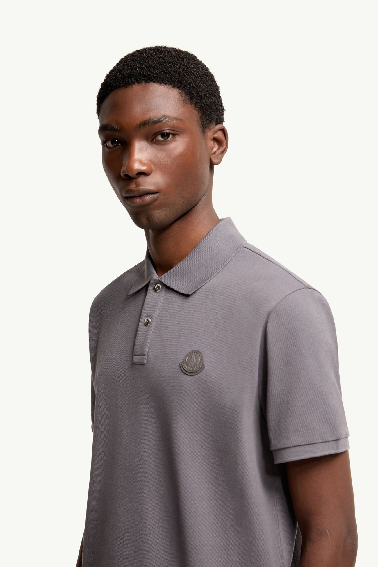 標誌貼片珠地棉Polo恤 男士 灰色 Moncler 1