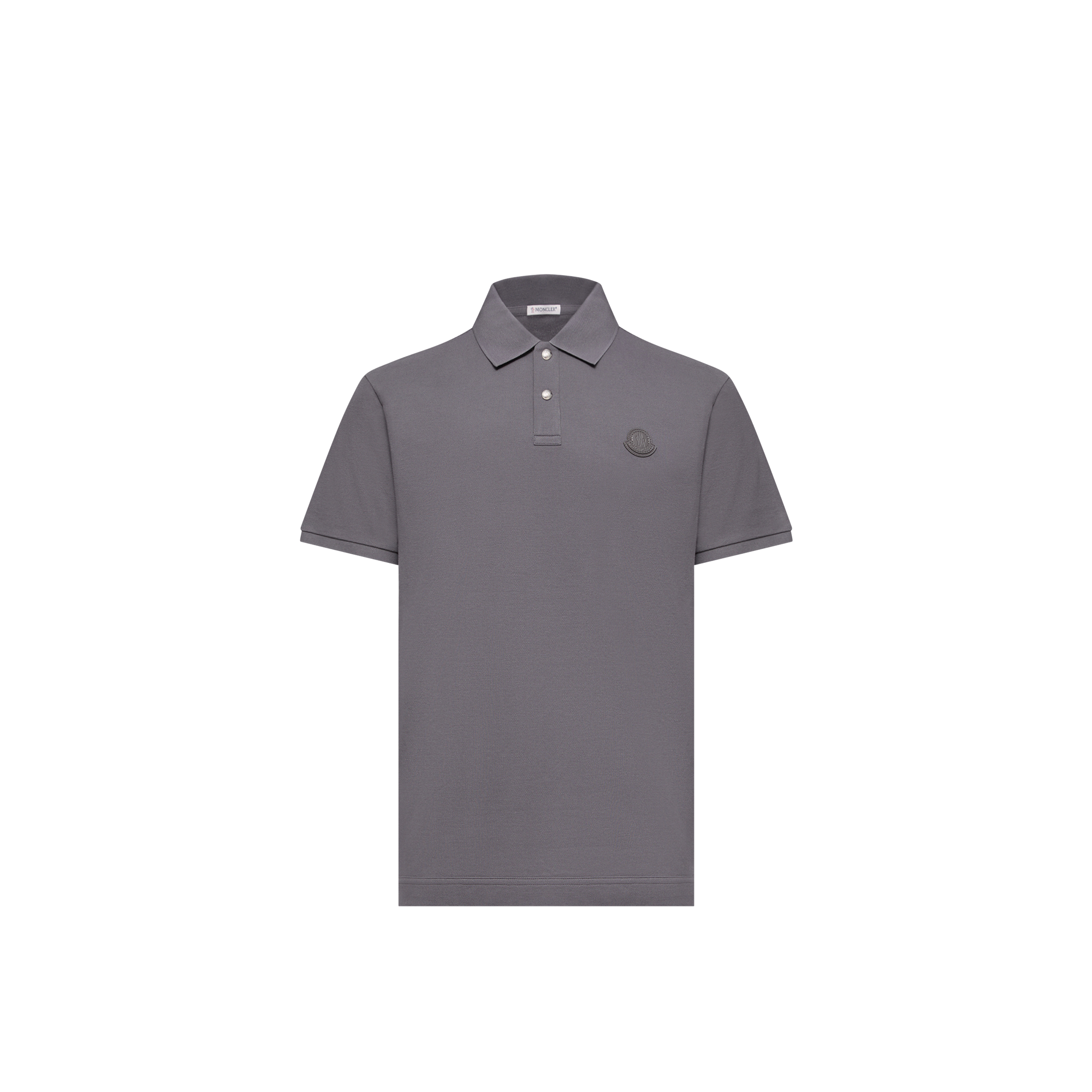 Moncler   Logo Patch Cotton Piquet Polo Shirt for Men in Gray, Size: M