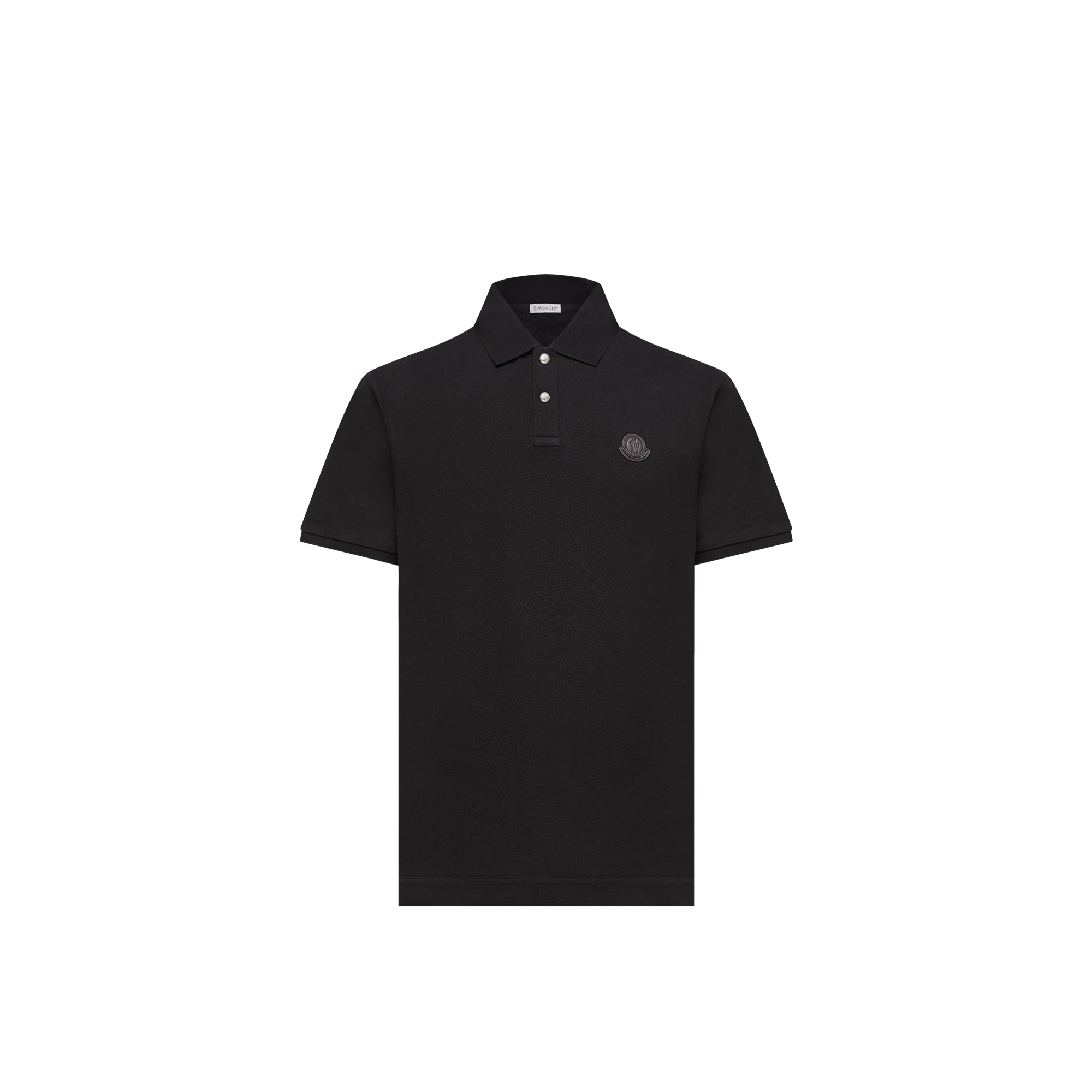 Moncler Logo Patch Cotton Piquet Polo Shirt, Men, Black, Size: Xxl
