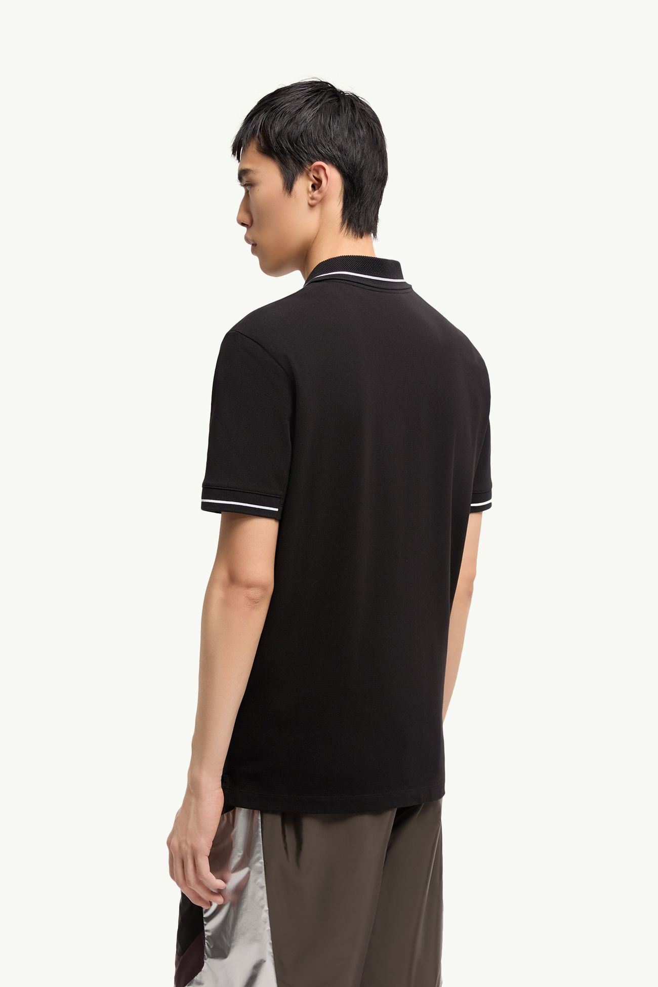 標誌貼片棉質Polo恤 男士 黑色 Moncler 4