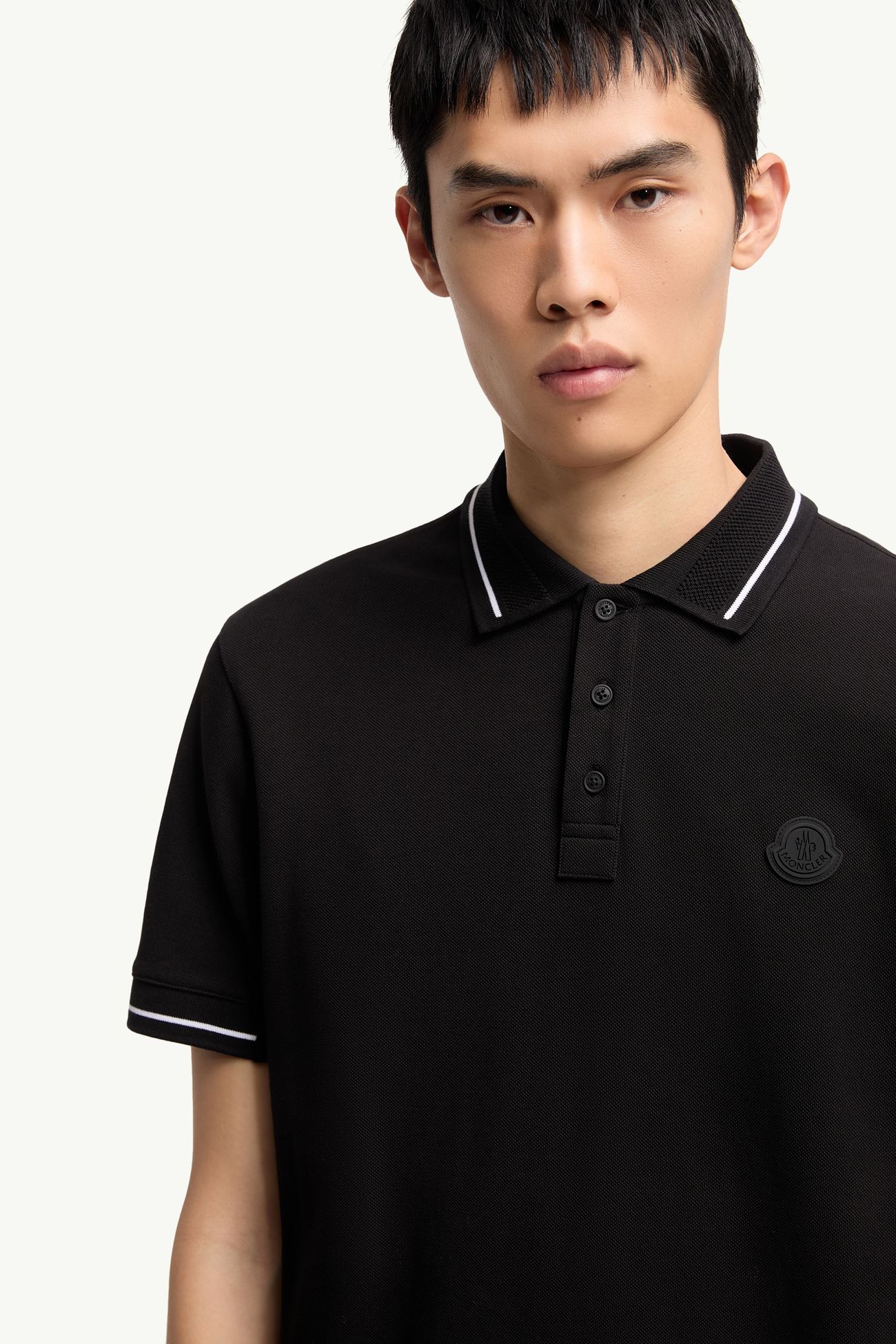 男士标识贴片棉质Polo衫 男士 黑色 Moncler 5