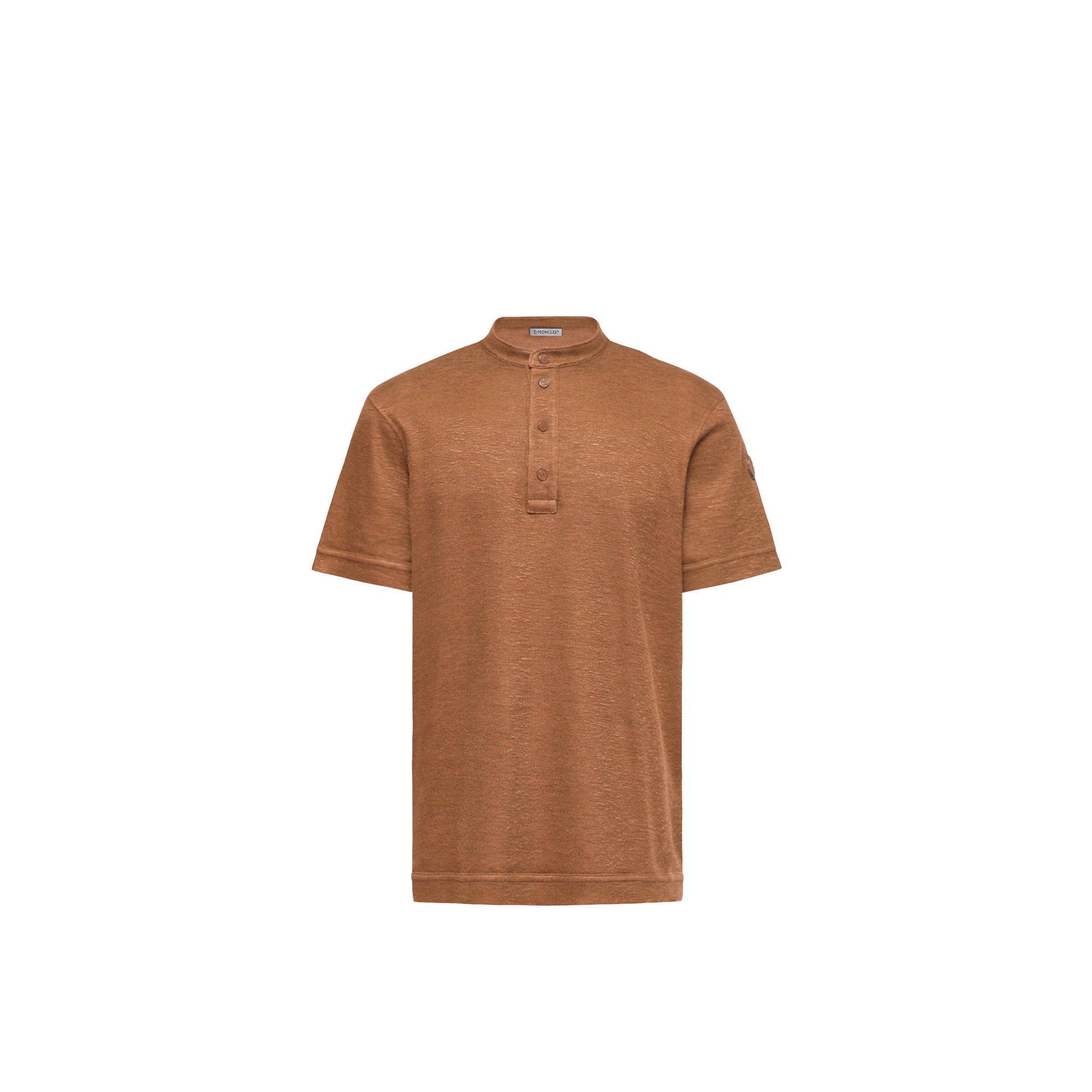 Moncler   Cotton & Linen Blend Polo Shirt for Men in Brown, Size: Xl