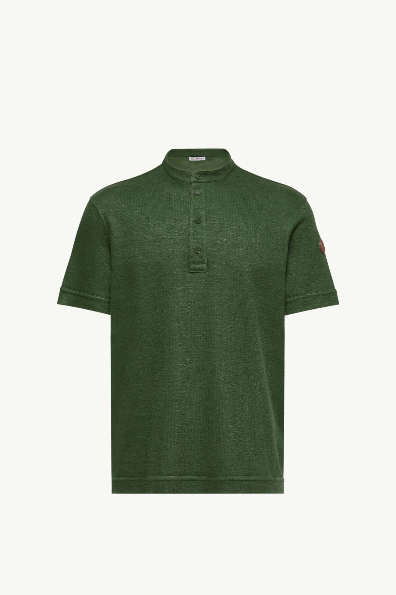 Poloshirt aus Baumwoll- und Leinenmischung Herren Grün Moncler 2