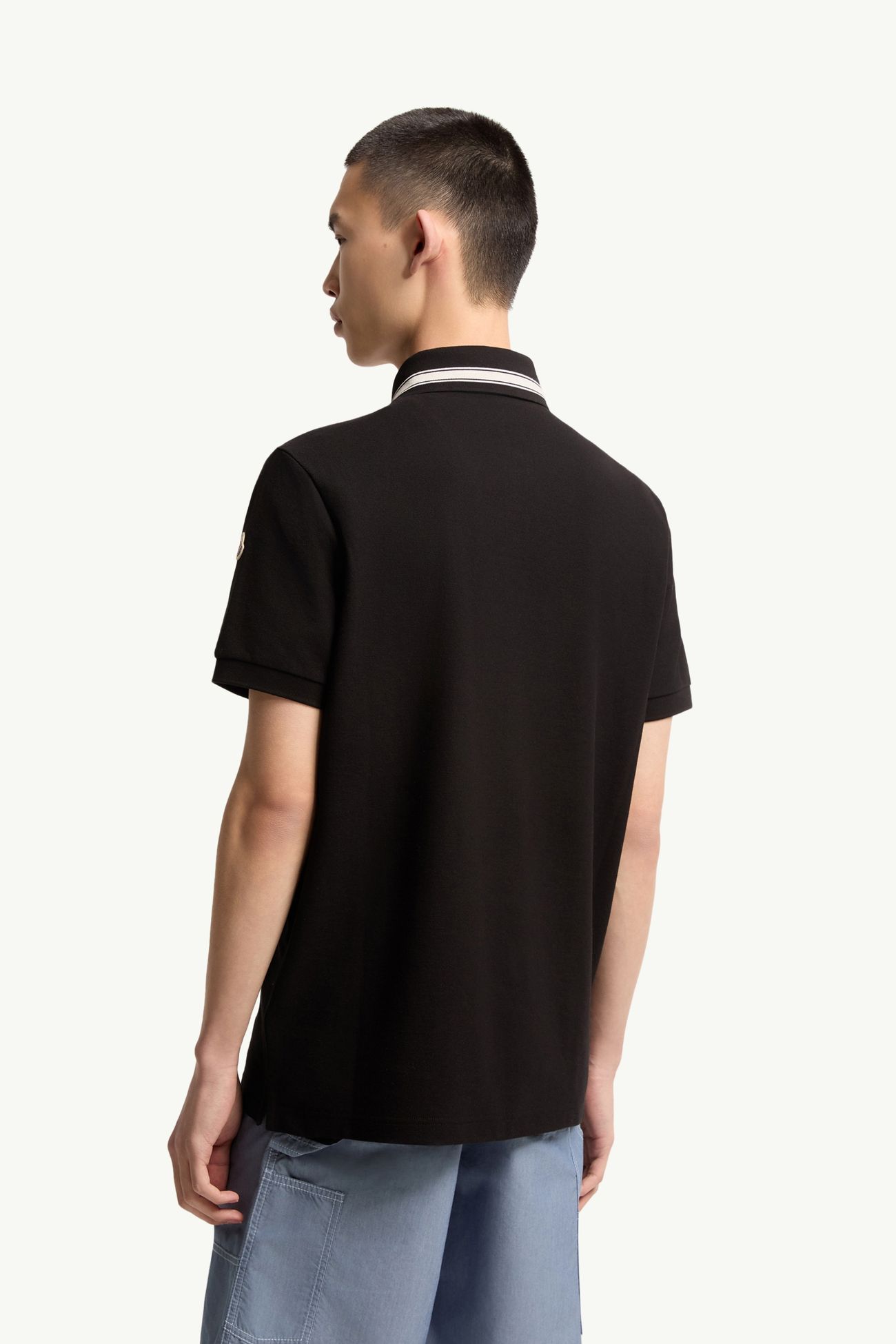 Polo in piquet di cotone Uomo Nero Moncler 4