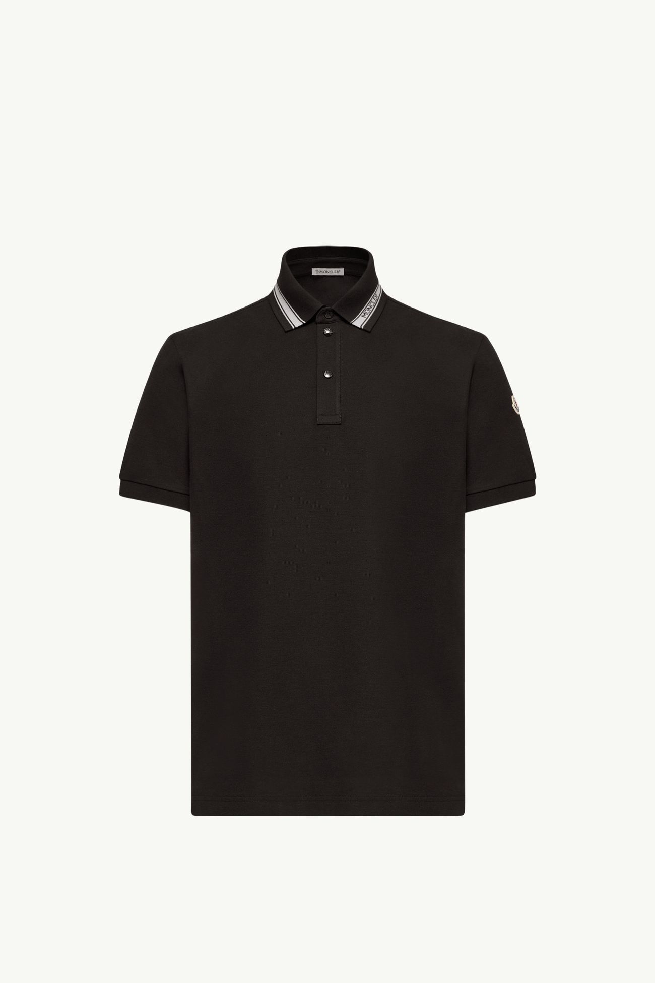 Polo de piqué de algodón Hombre Negro Moncler 2