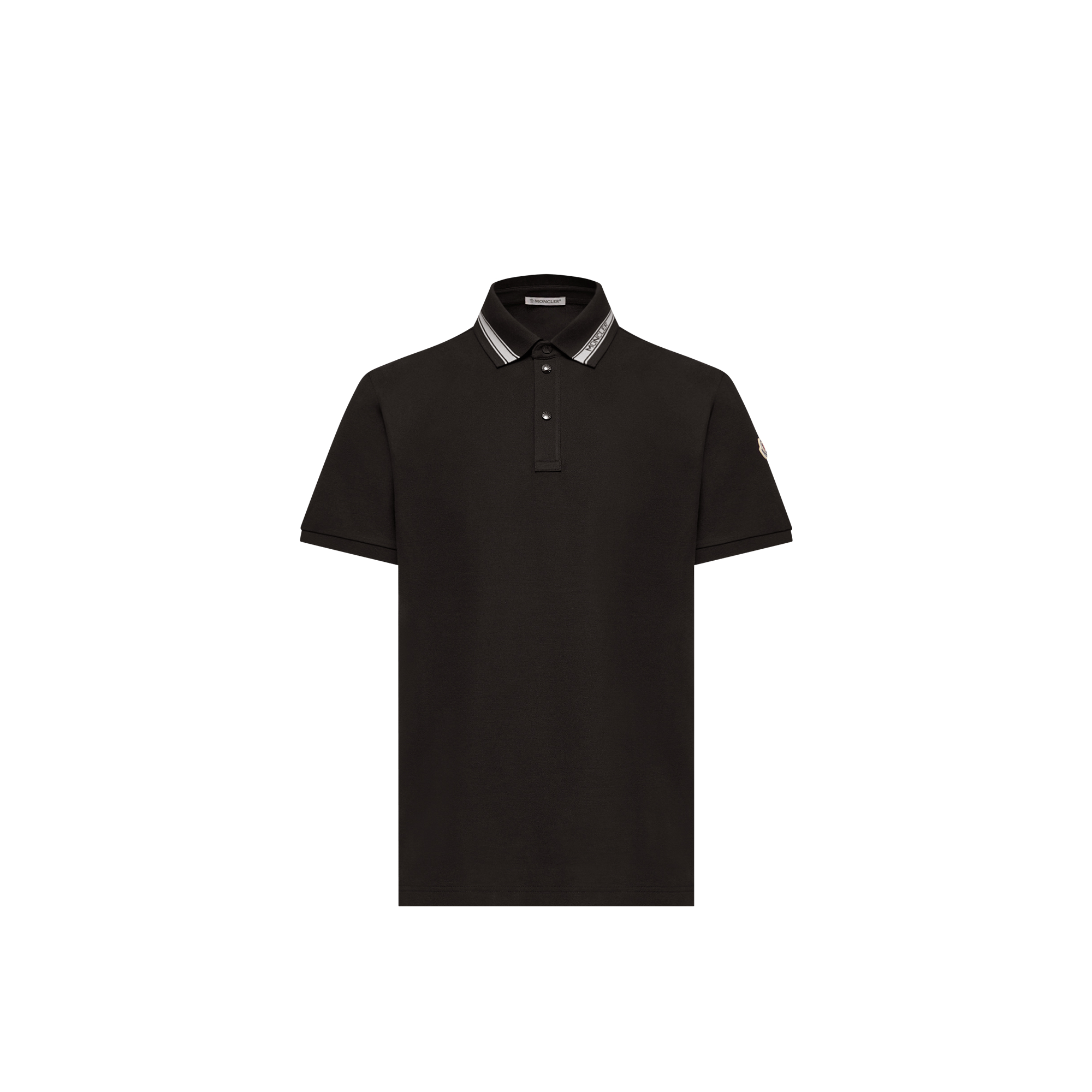 Moncler   Cotton Piquet Polo Shirt for Men in Black, Size: 4XL
