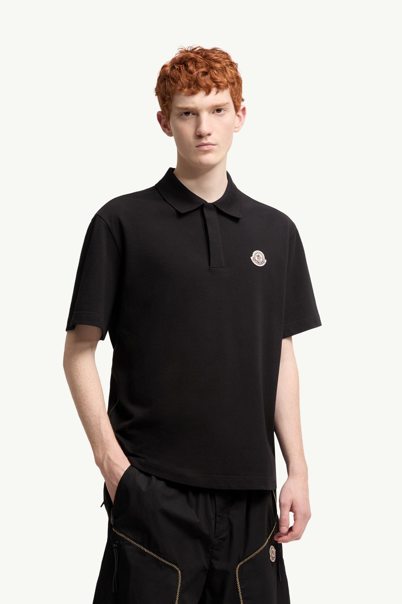 男士标识棉质Polo衫 男士 黑色 Moncler 3