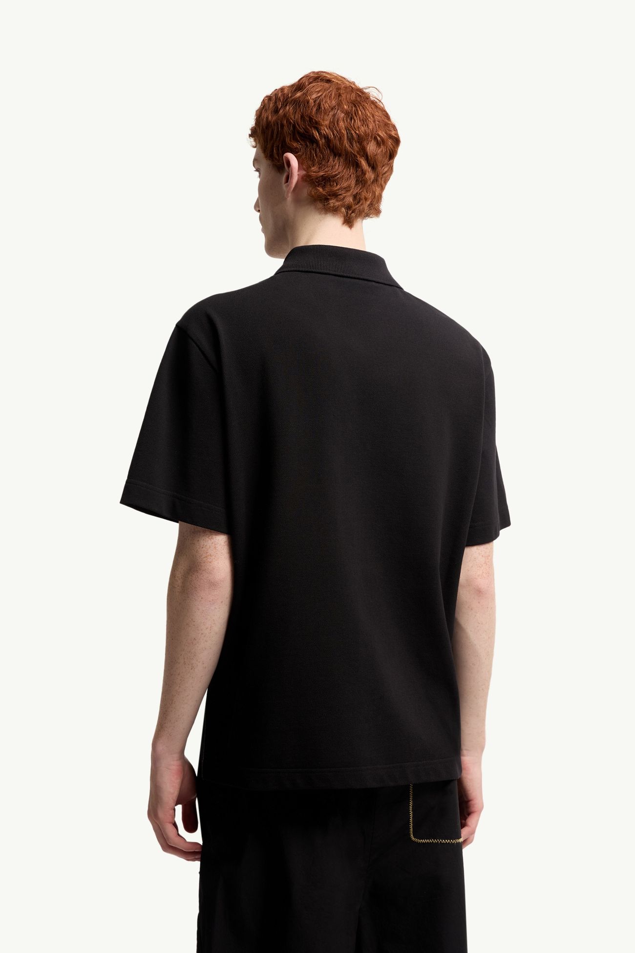 Polo en piqué de coton à logo Hommes Noir Moncler 4