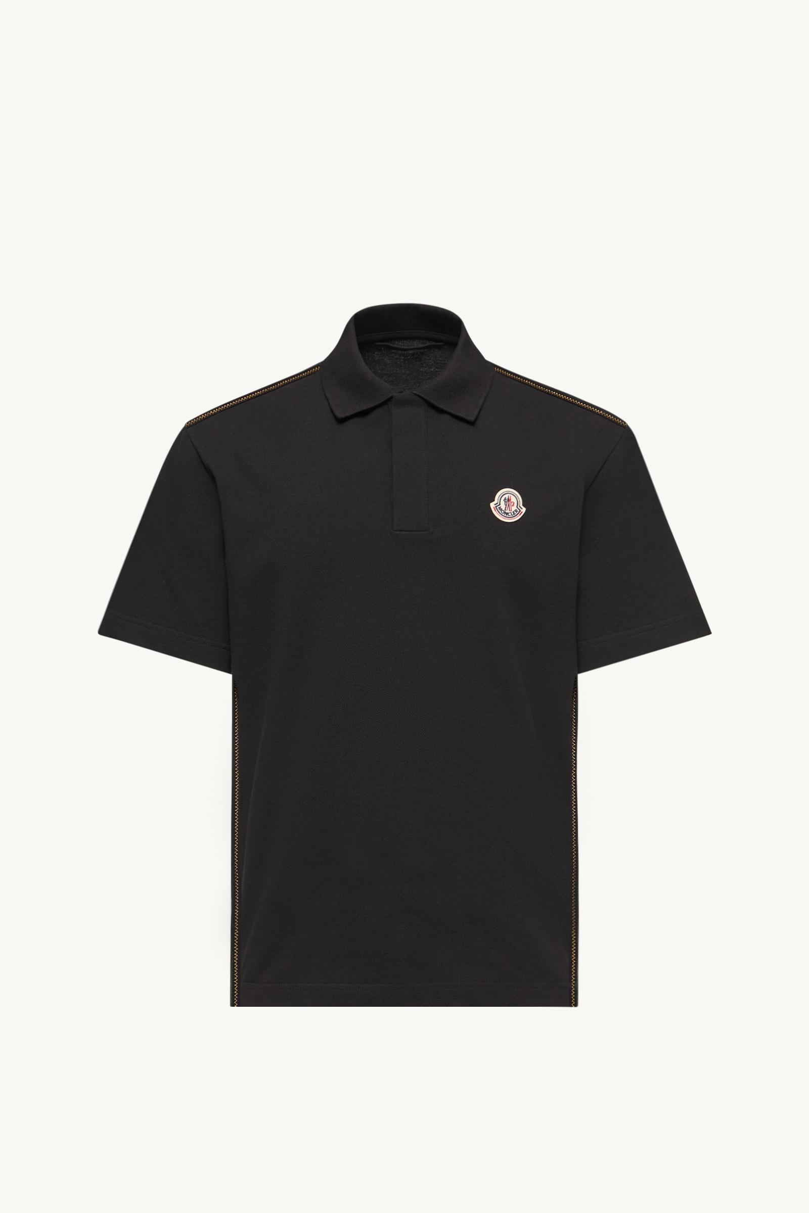 Piqué-Poloshirt mit Logoaufnäher Herren Schwarz Moncler, 1 of 0