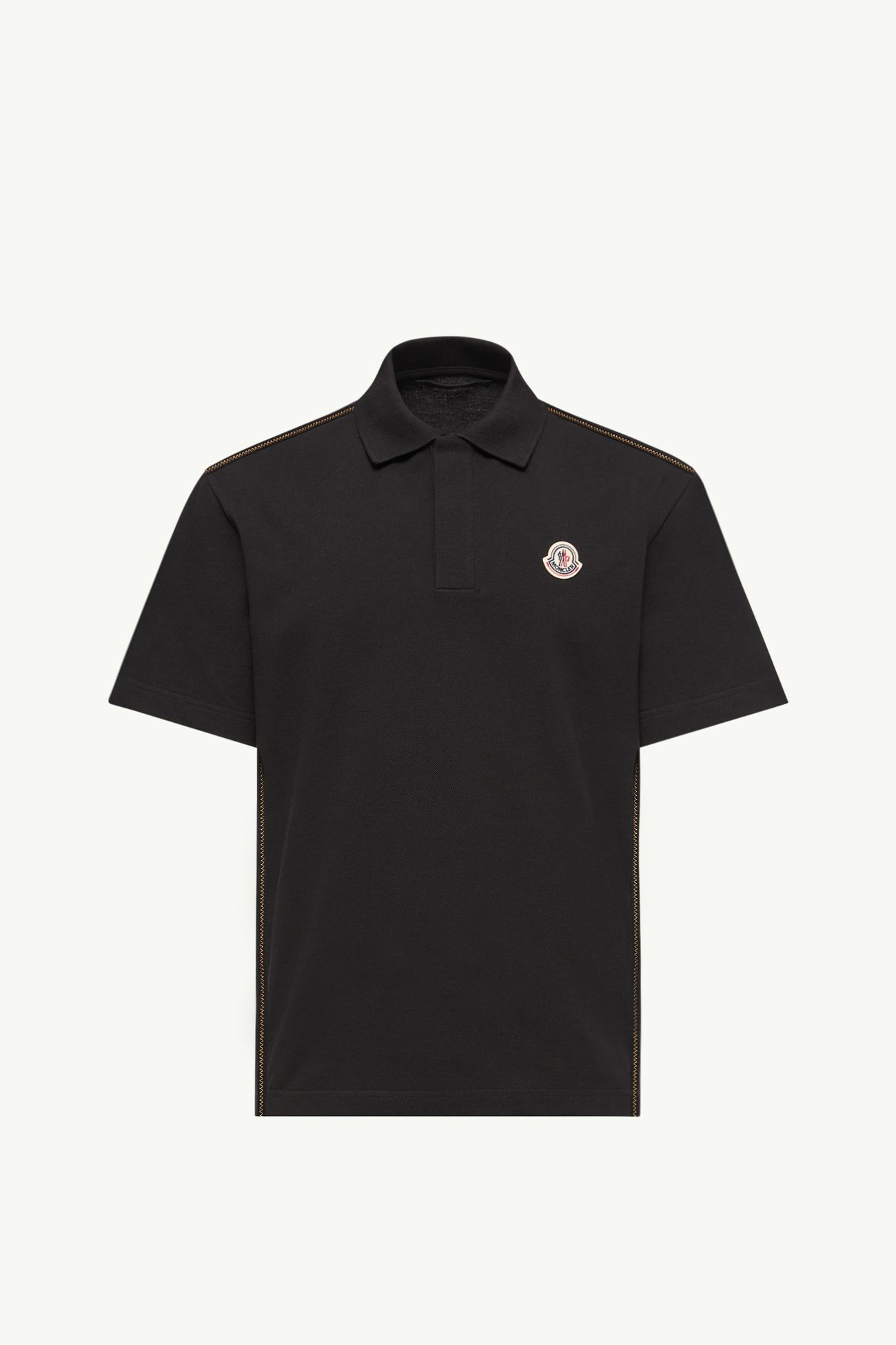 Logo Cotton Piquet Polo Shirt Men Black Moncler 2