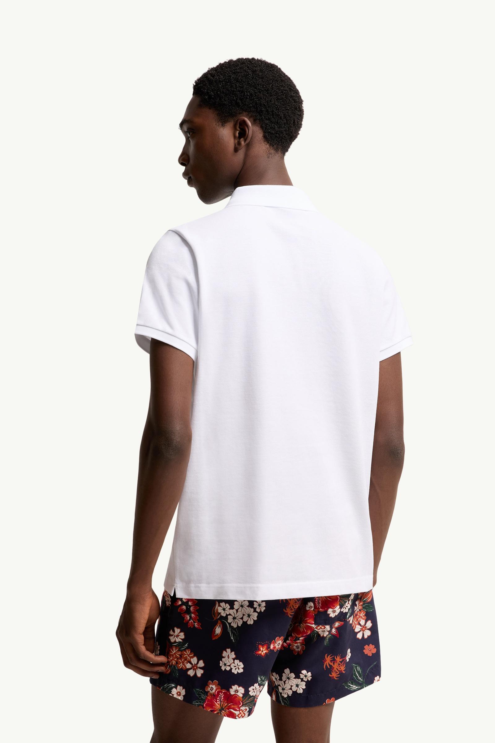 Optical White Logo Patch Cotton Polo Shirt - Polos & T-shirts for