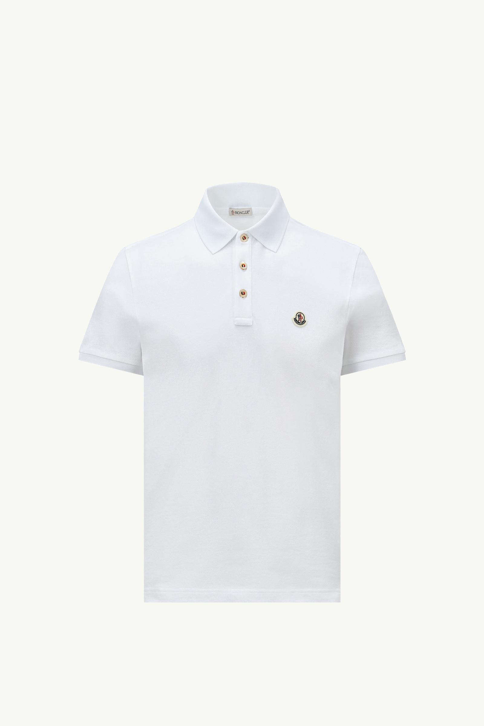 Optical White Logo Patch Cotton Polo Shirt - Polos & T-shirts for