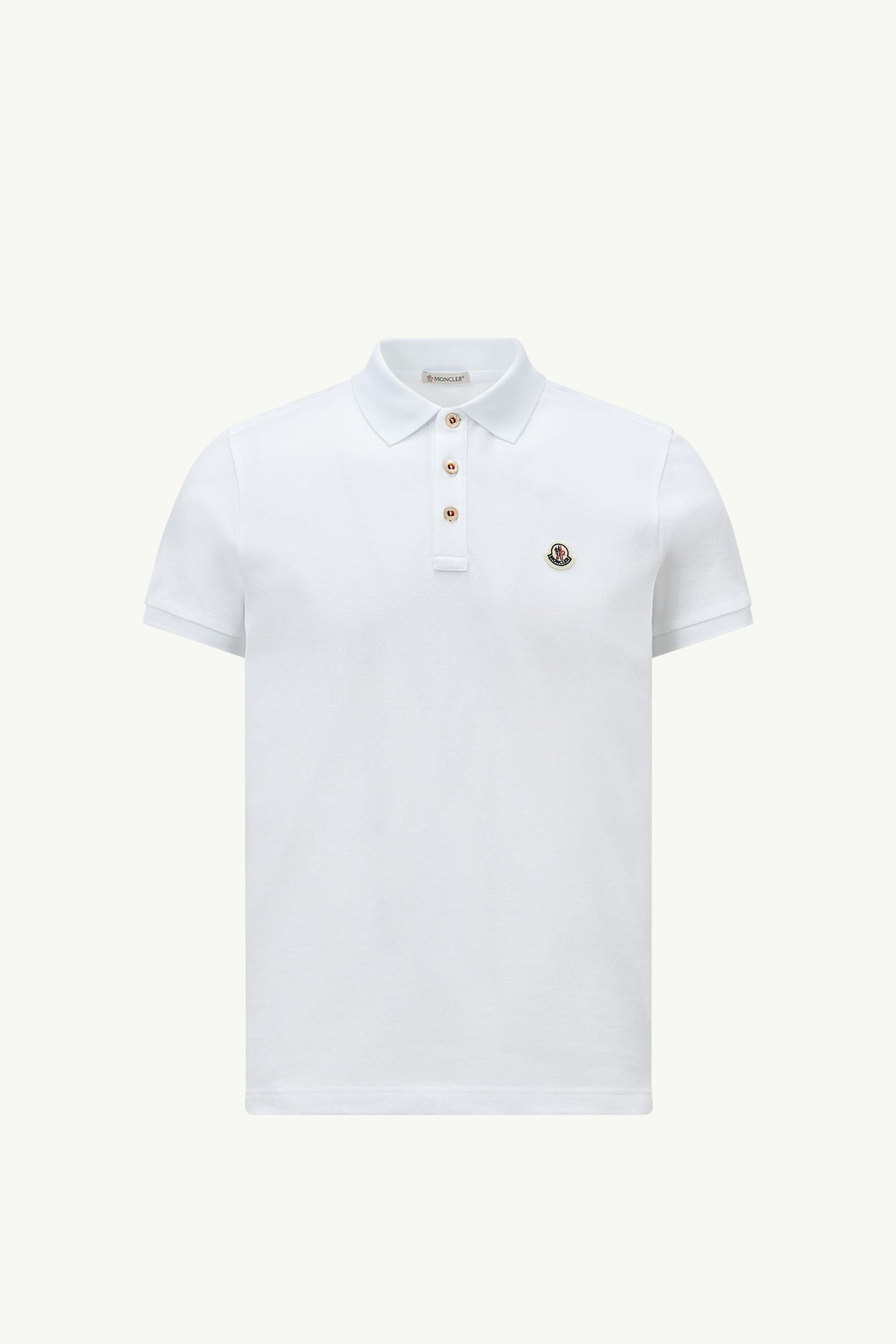 Poloshirt aus Baumwolle mit Logoaufnäher Herren Optisches Weiß Moncler 2