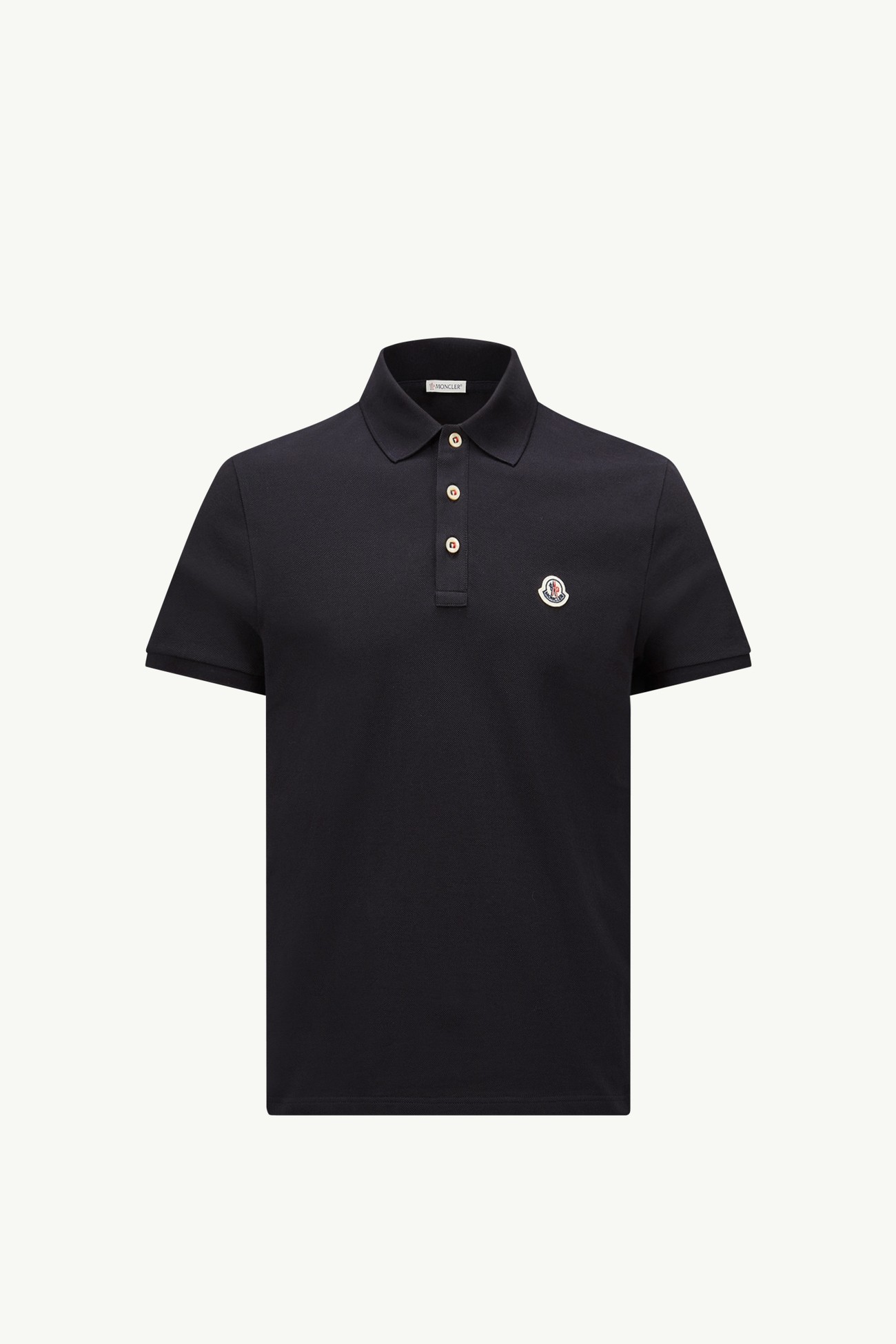 Logo Patch Cotton Polo Shirt Men Dark Blue Moncler 2
