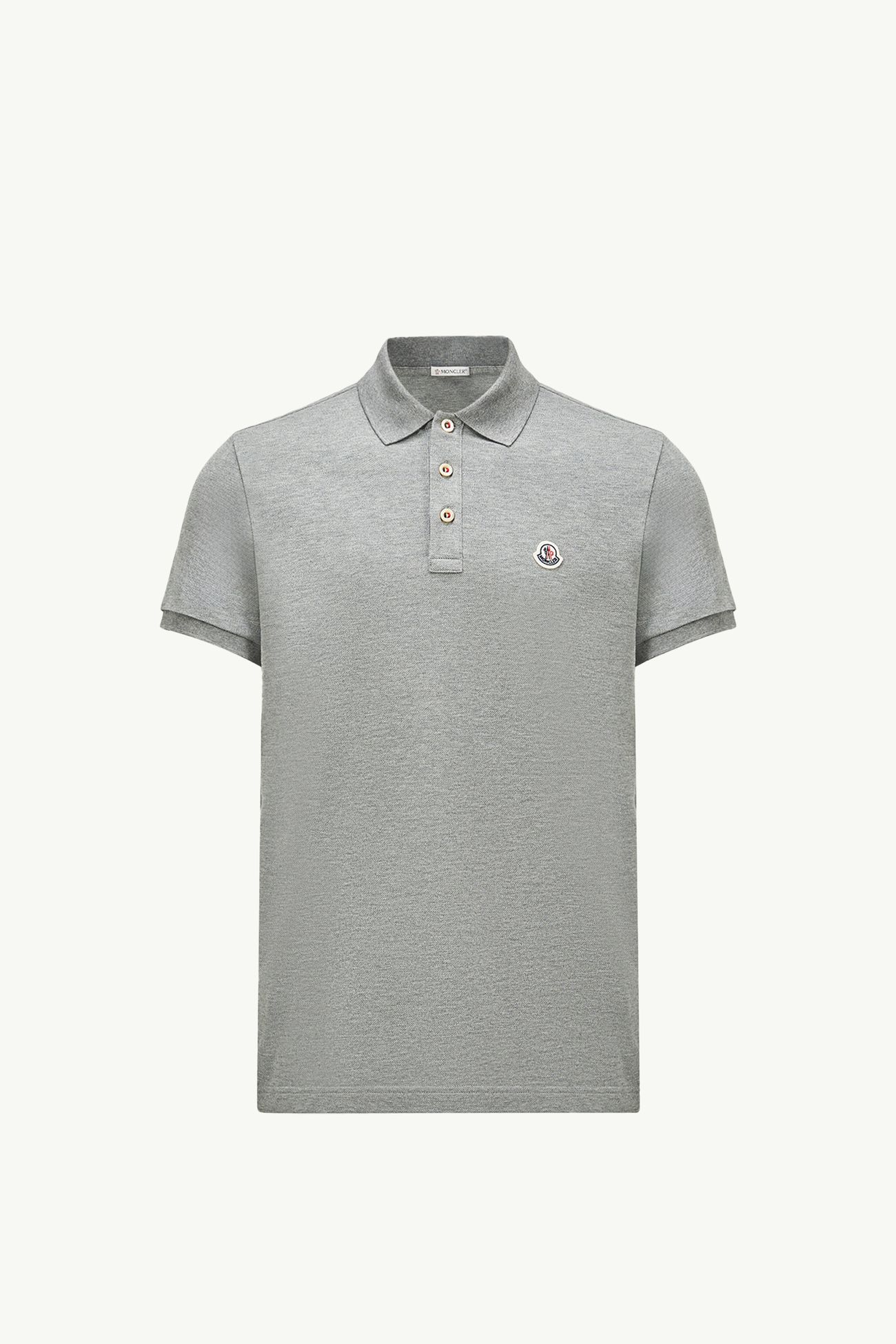 Polo de algodón con parche con logotipo Hombre Gris Moncler 2