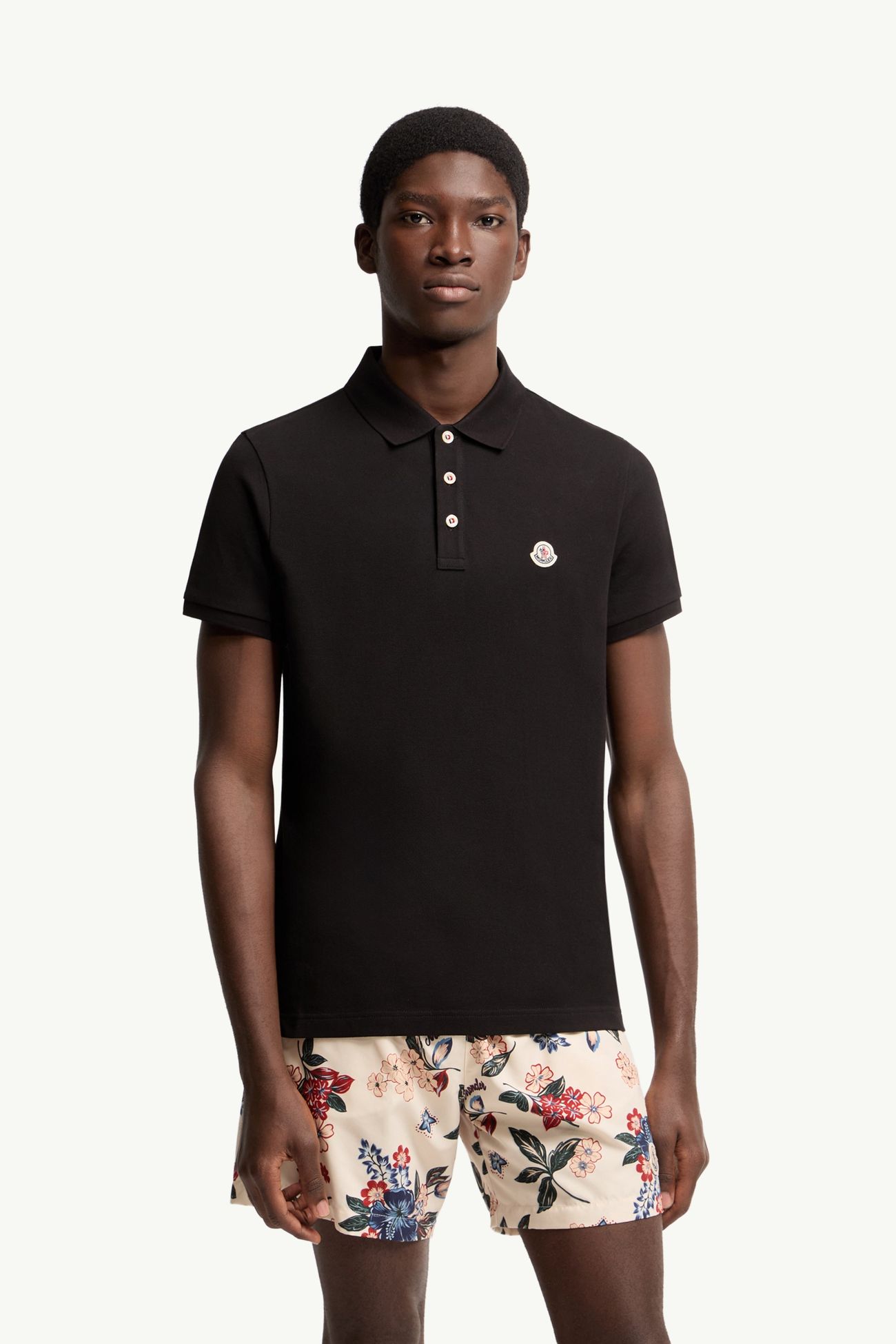 Poloshirt aus Baumwolle mit Logoaufnäher Herren Schwarz Moncler 3