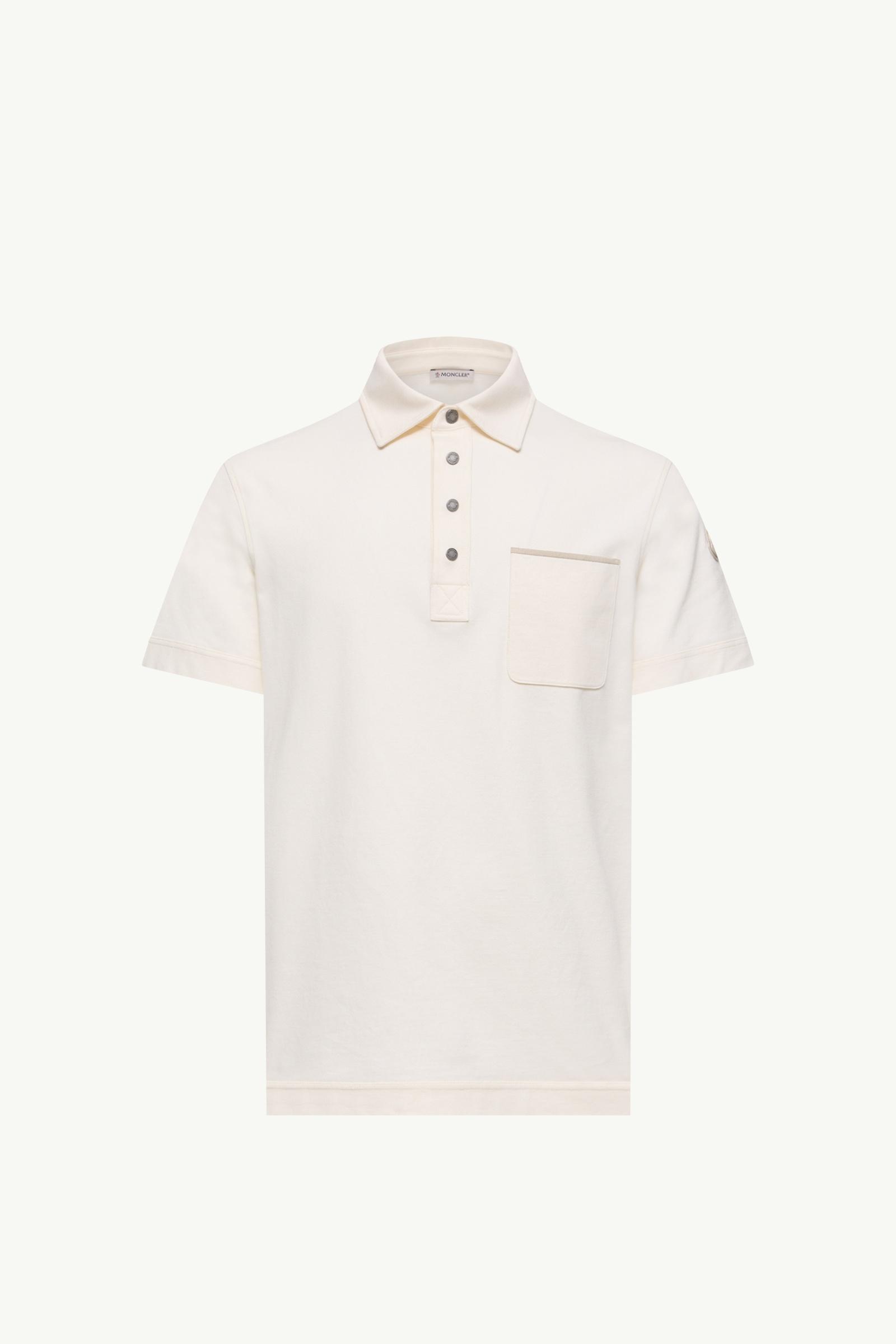 MONCLER slim fit polo ホワイト s White Cotton Piquet Polo Shirt - Polos & T-shirts for Men | Moncler US
