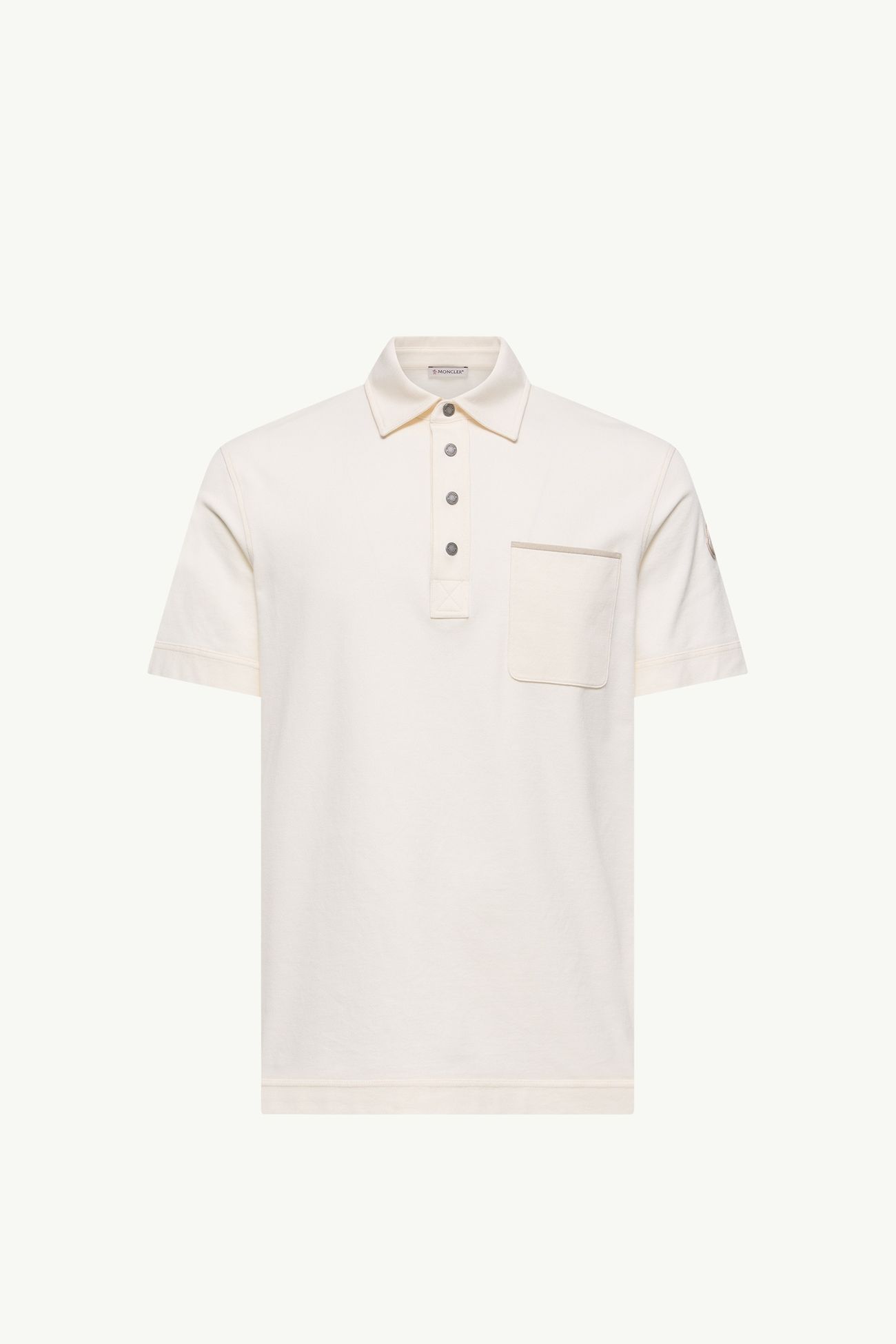 珠地棉Polo恤 男士 白色 Moncler 2
