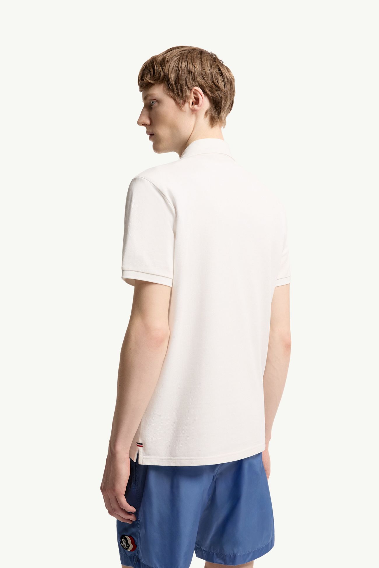 Poloshirt aus Baumwollpiqué mit Logoaufnäher Herren Weiß Moncler 4