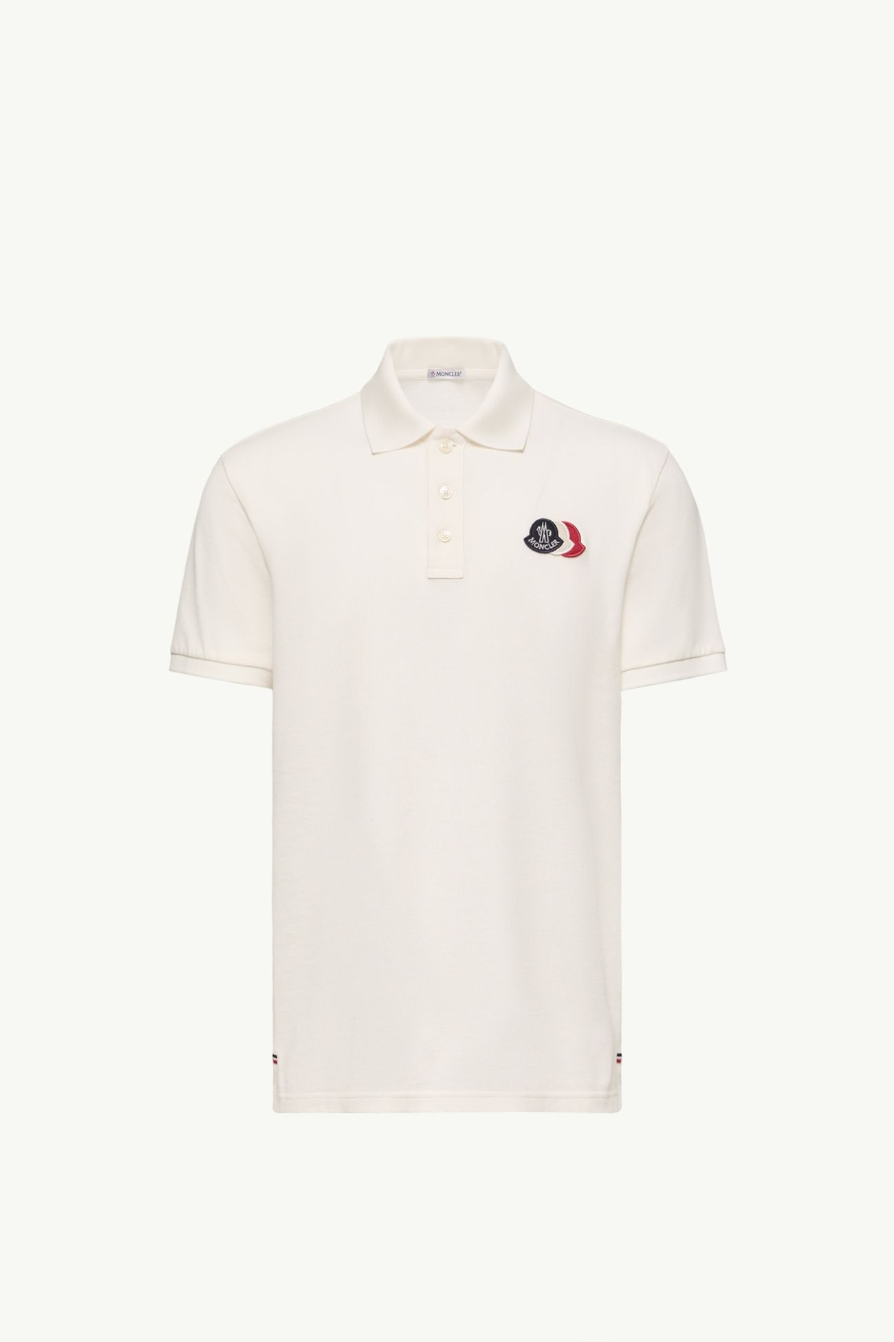 Polo en piqué de coton à empiècement logo Hommes Blanc Moncler 2