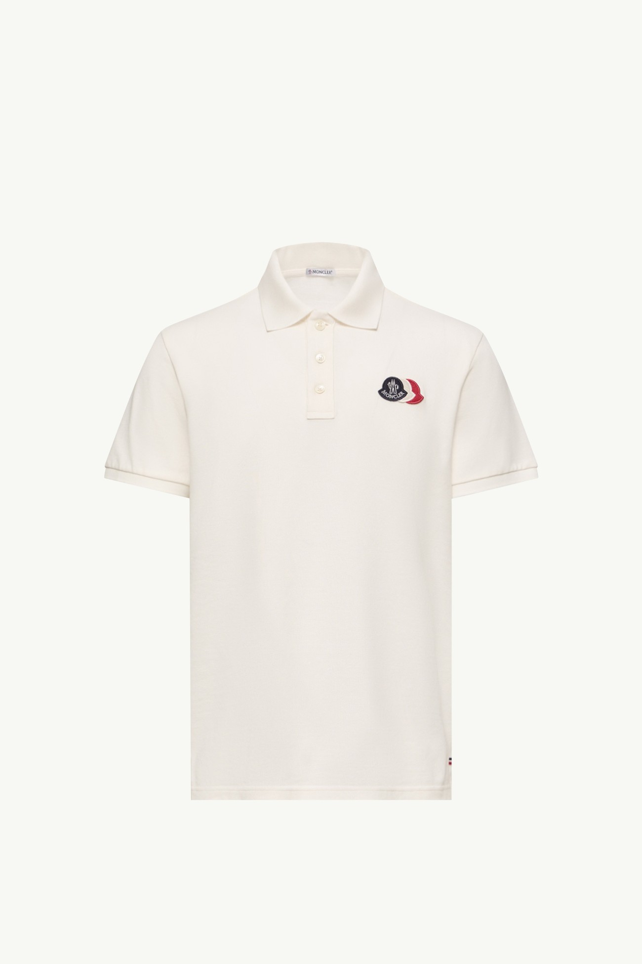 Polo en piqué de coton à empiècement logo Hommes Blanc Moncler 2