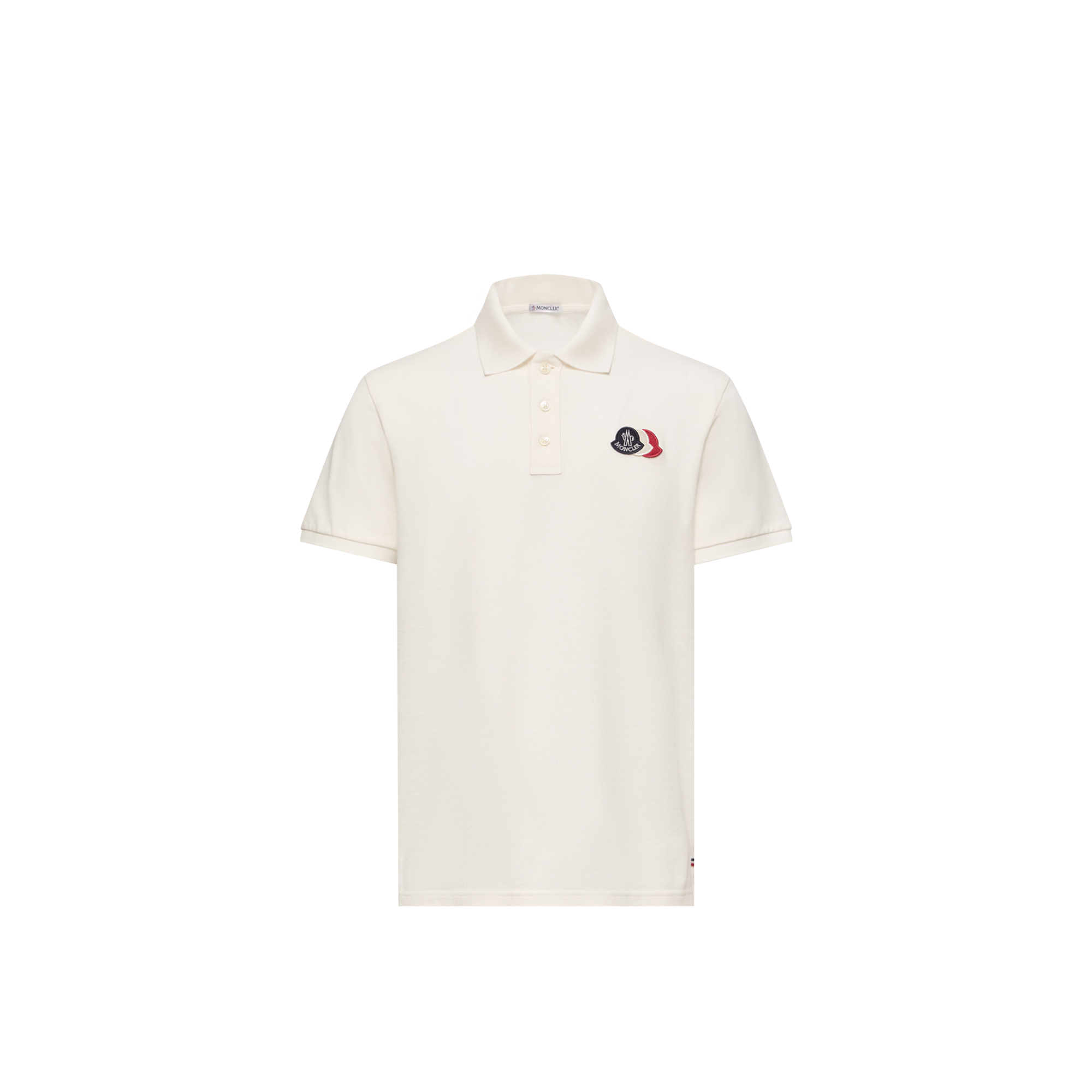 Moncler   Logo Patch Cotton Piquet Polo Shirt for Men in White, Size: Xxl
